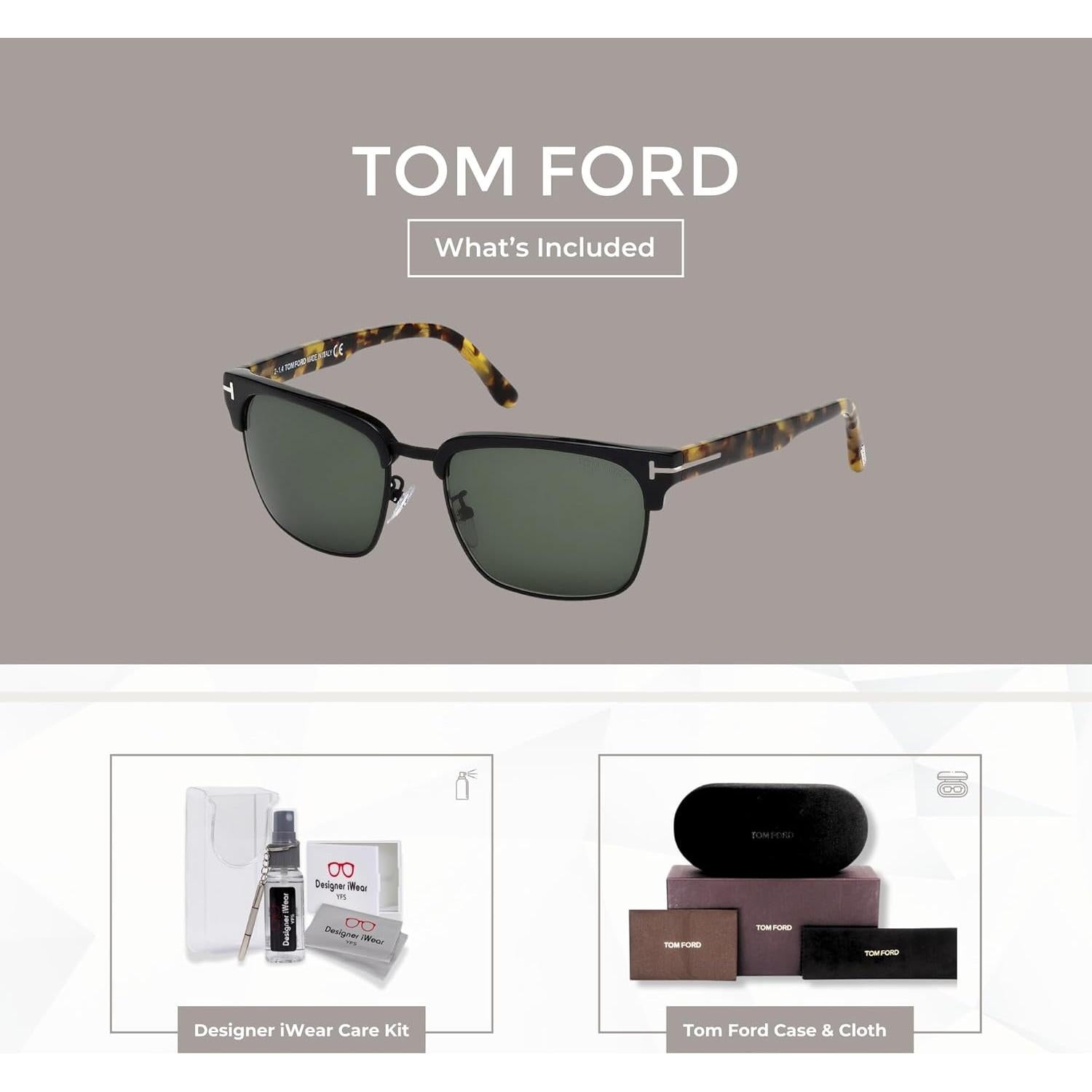 Gafas de sol Tom Ford FT0367 River para hombres + Kit iWear