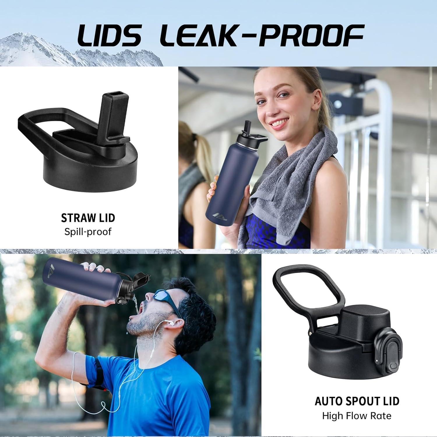 Botella de Agua Aislada StarSpeed 1.18L con 2 Tapas Azul