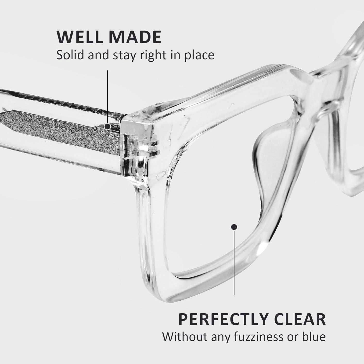 Gafas de Lectura AQWANO para Mujeres Cuadradas con Luz Azul