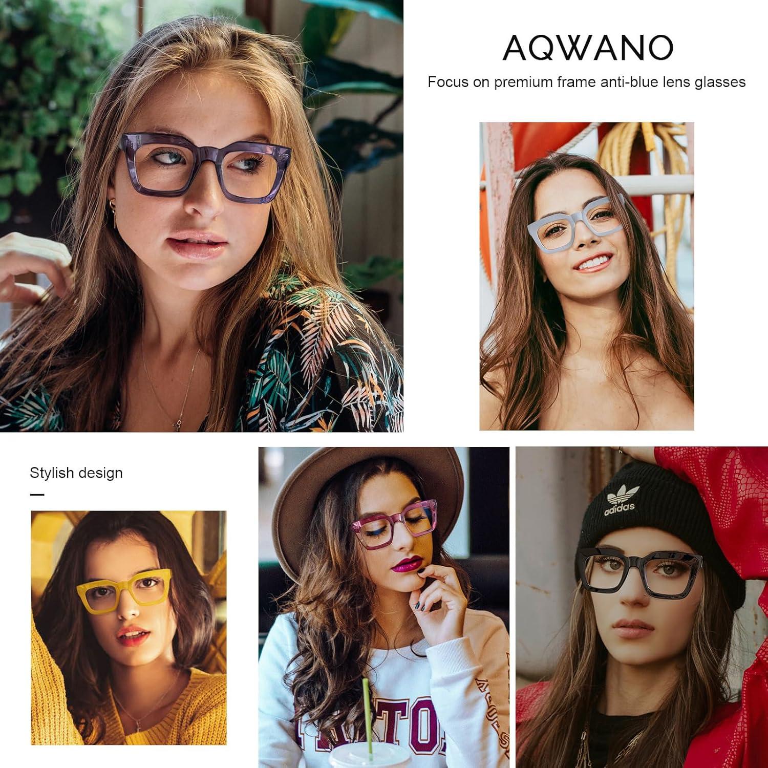 Gafas de Lectura AQWANO para Mujeres 2.25x Filtro Luz Azul Púrpura