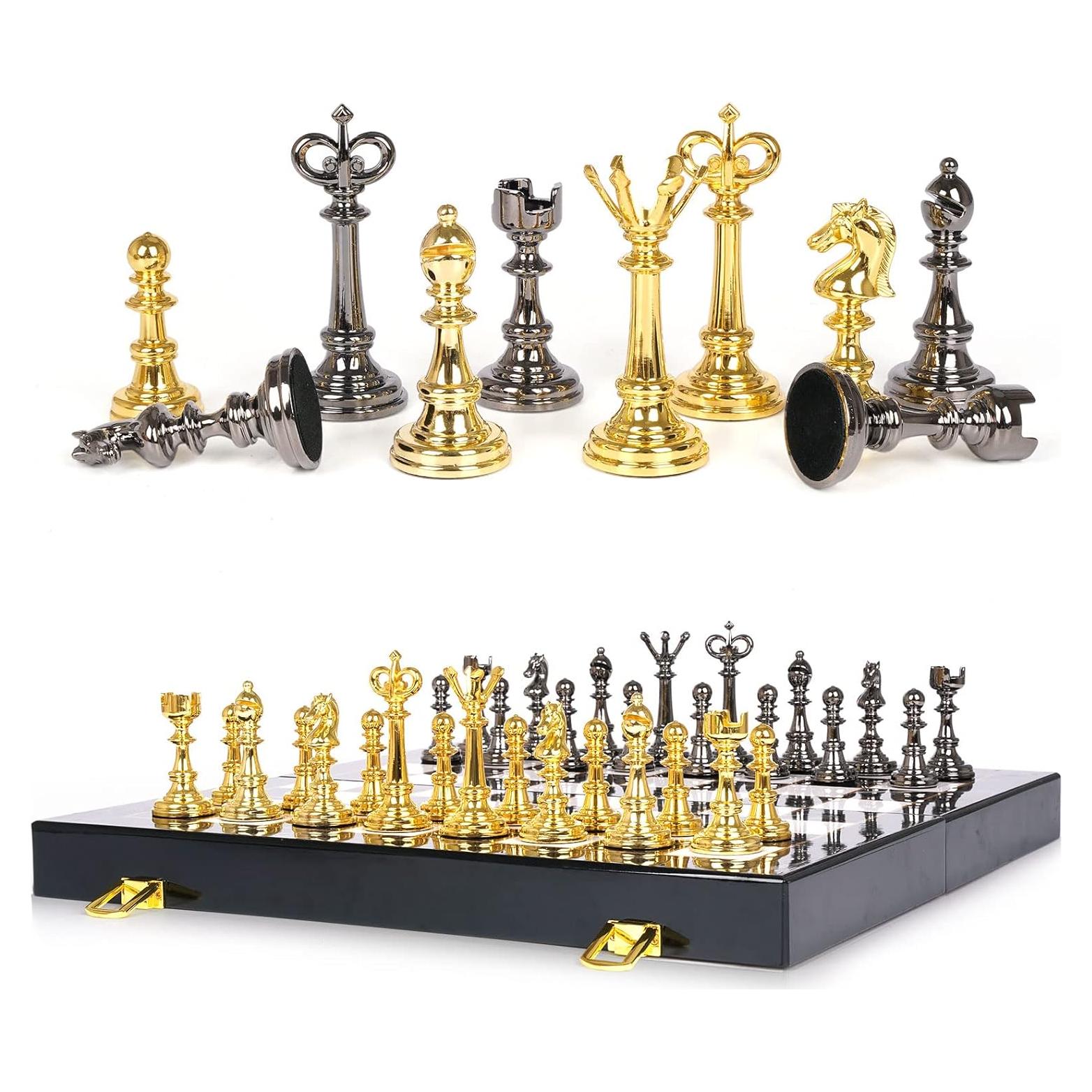 Juego de Ajedrez y Damas Kvintes 38 cm Plegable Metal