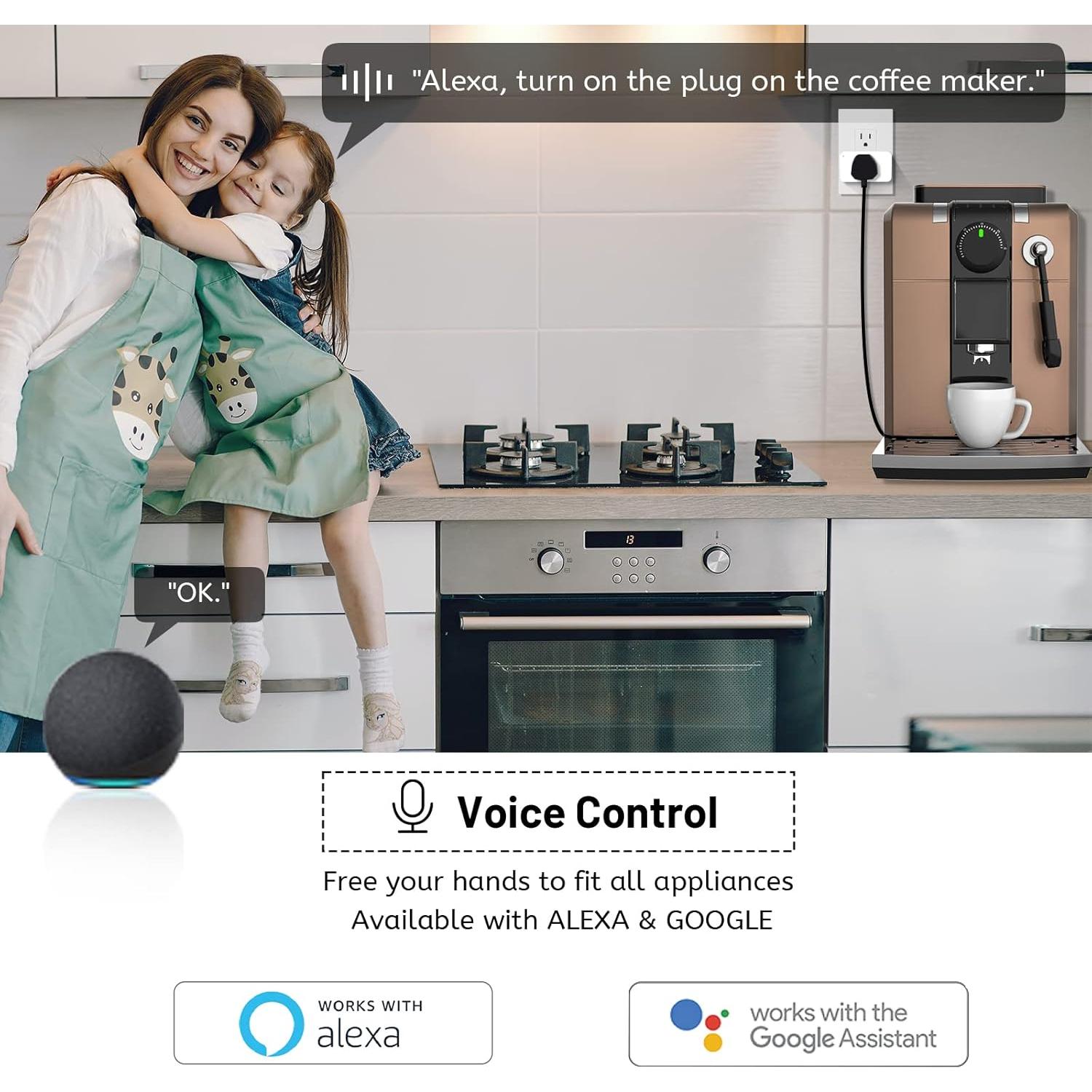 Enchufe Inteligente Nuevo Enchufe Paquete de 4 WiFi 15A