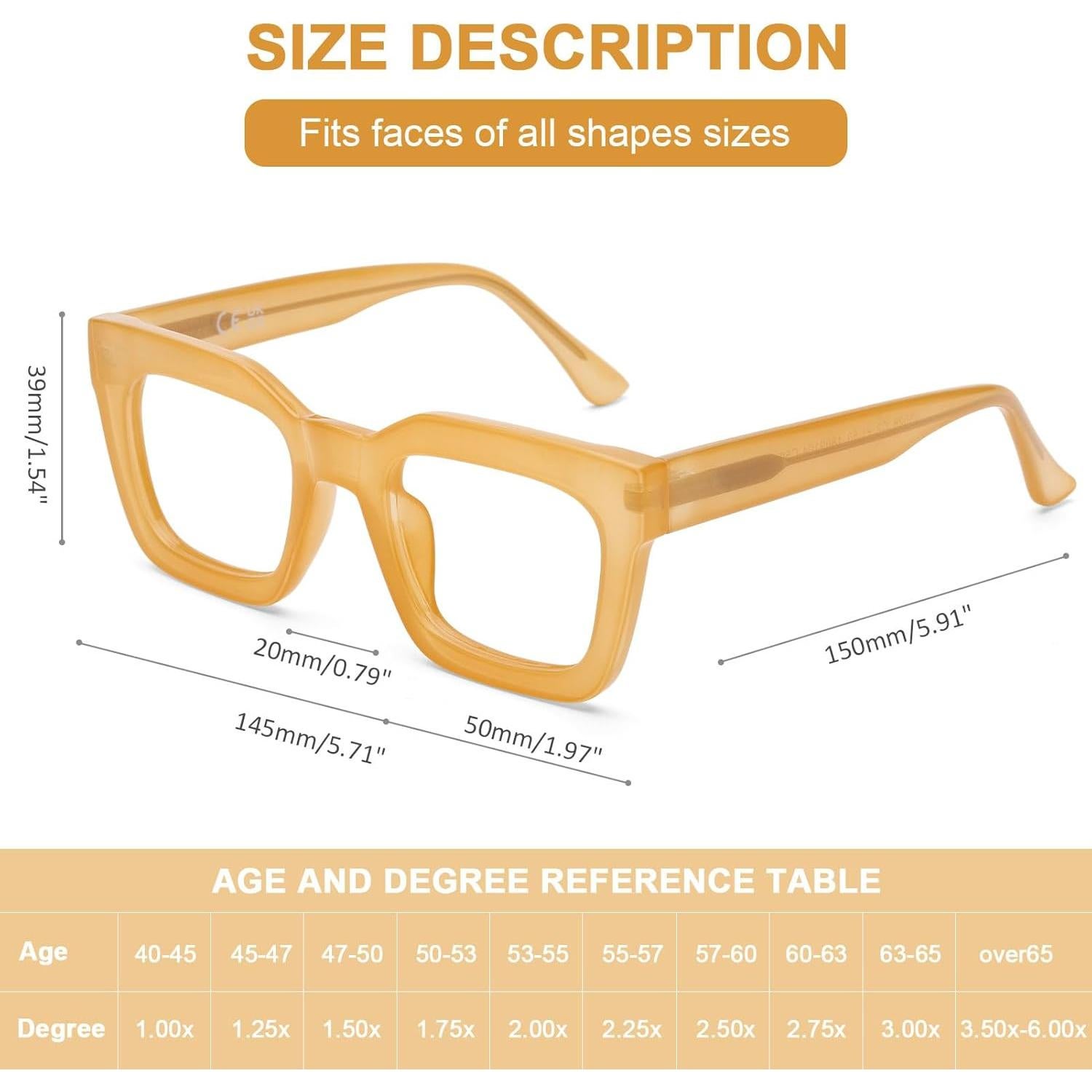 Gafas de Lectura AQWANO para Mujeres Cuadradas con Filtro UV400