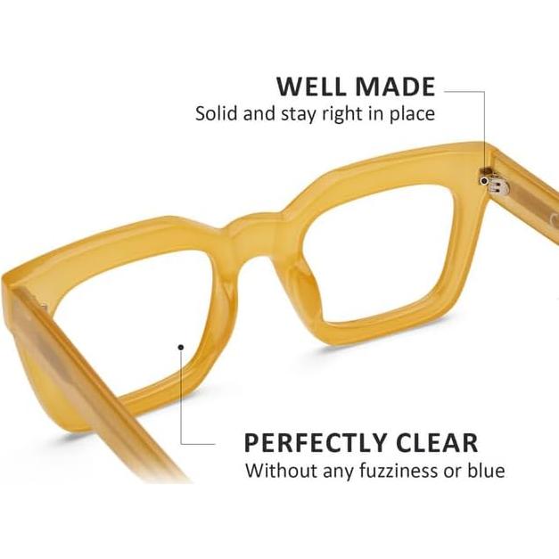 Gafas de Lectura AQWANO para Mujeres Cuadradas con Filtro UV400