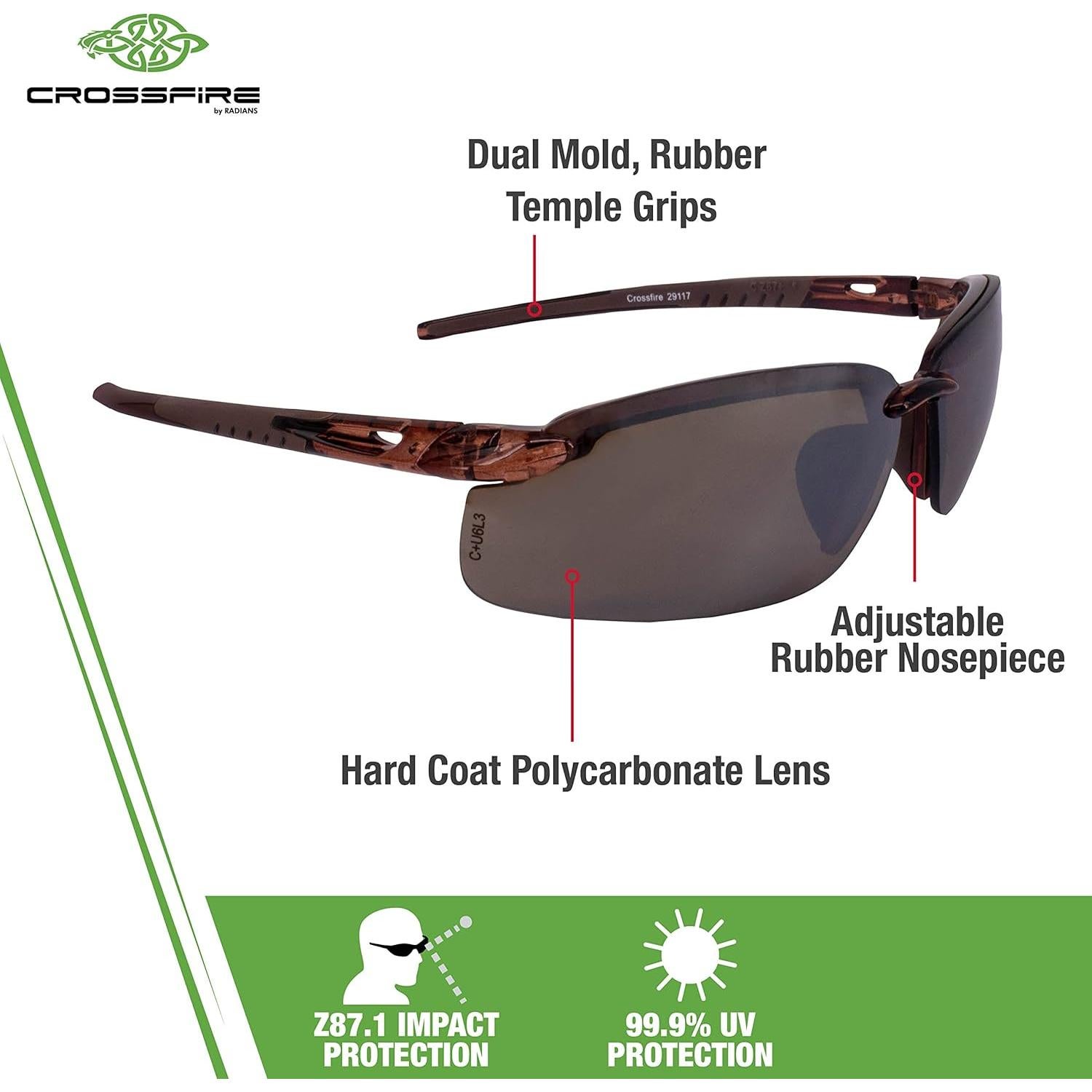 Gafas de Seguridad Crossfire ES5, Lente Espejo Marrón