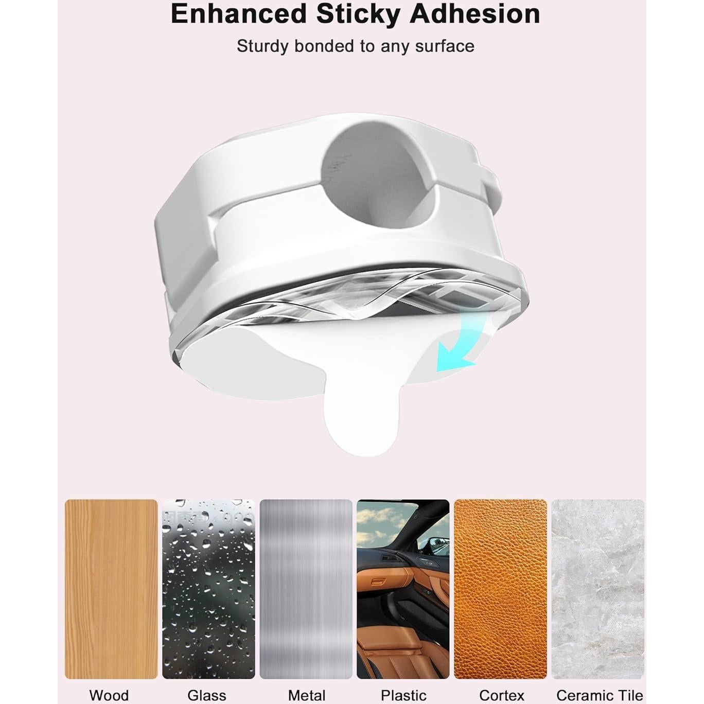 Paquete de 6 Clips Magnéticos para Cables - Organizador Blanco