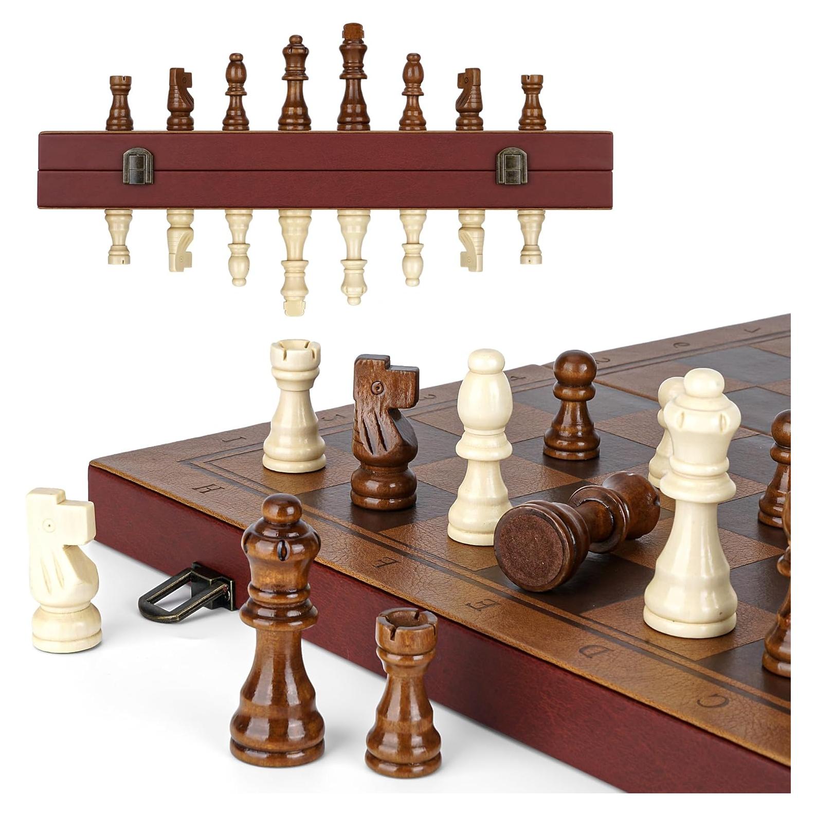 Juego de Ajedrez Magnético Vahome 39.12 cm Piezas de Madera