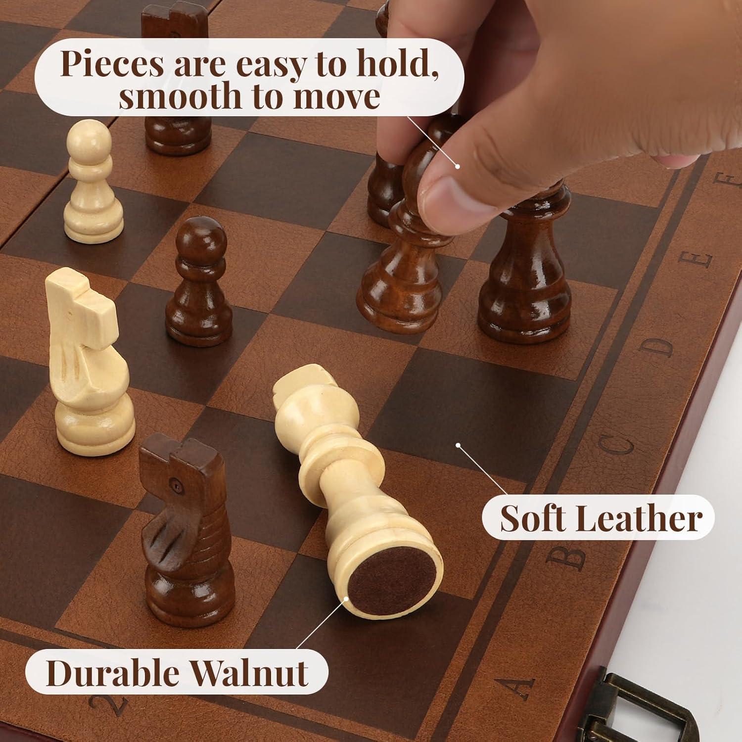 Juego de Ajedrez Magnético Vahome 39.12 cm Piezas de Madera