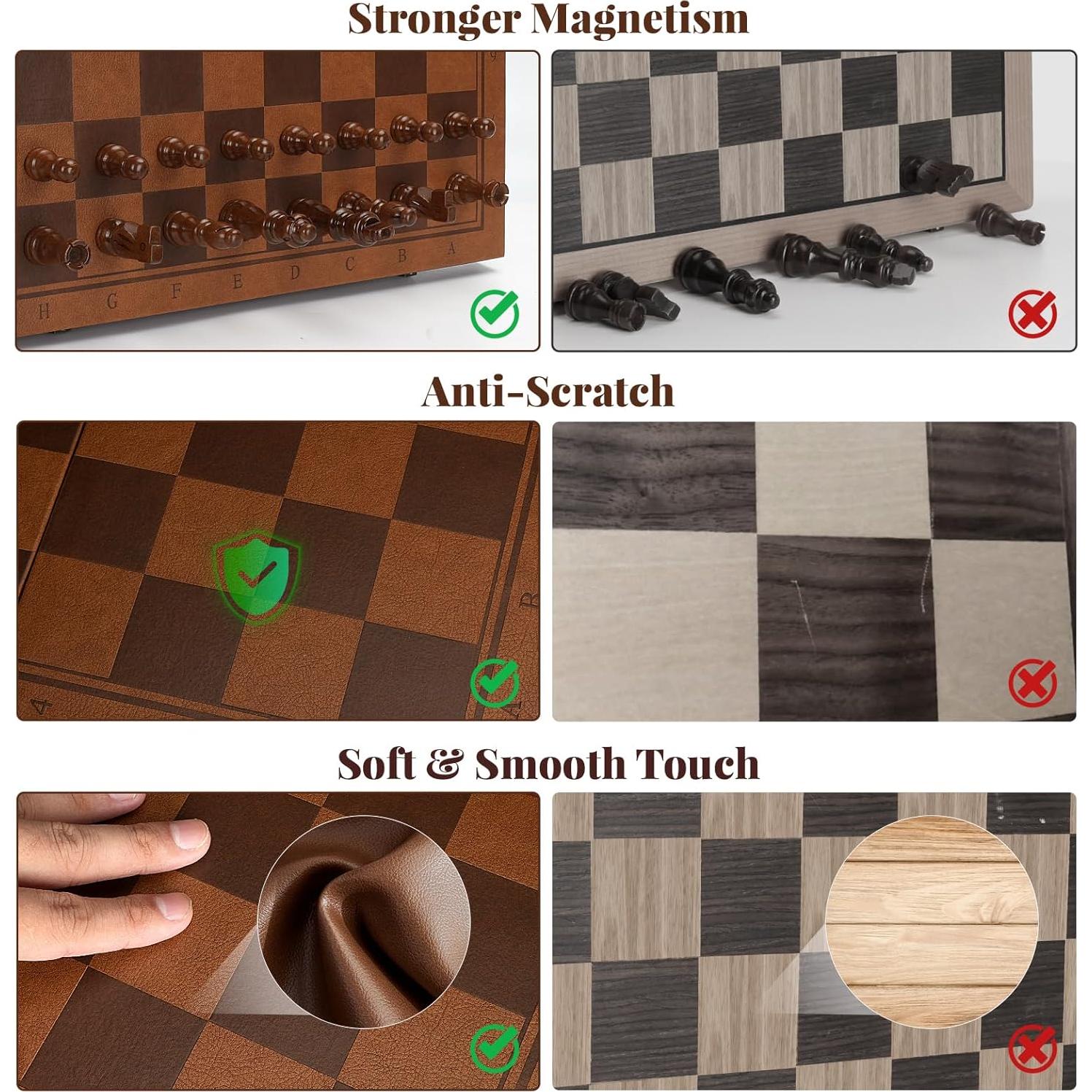 Juego de Ajedrez Magnético Vahome 39.12 cm Piezas de Madera