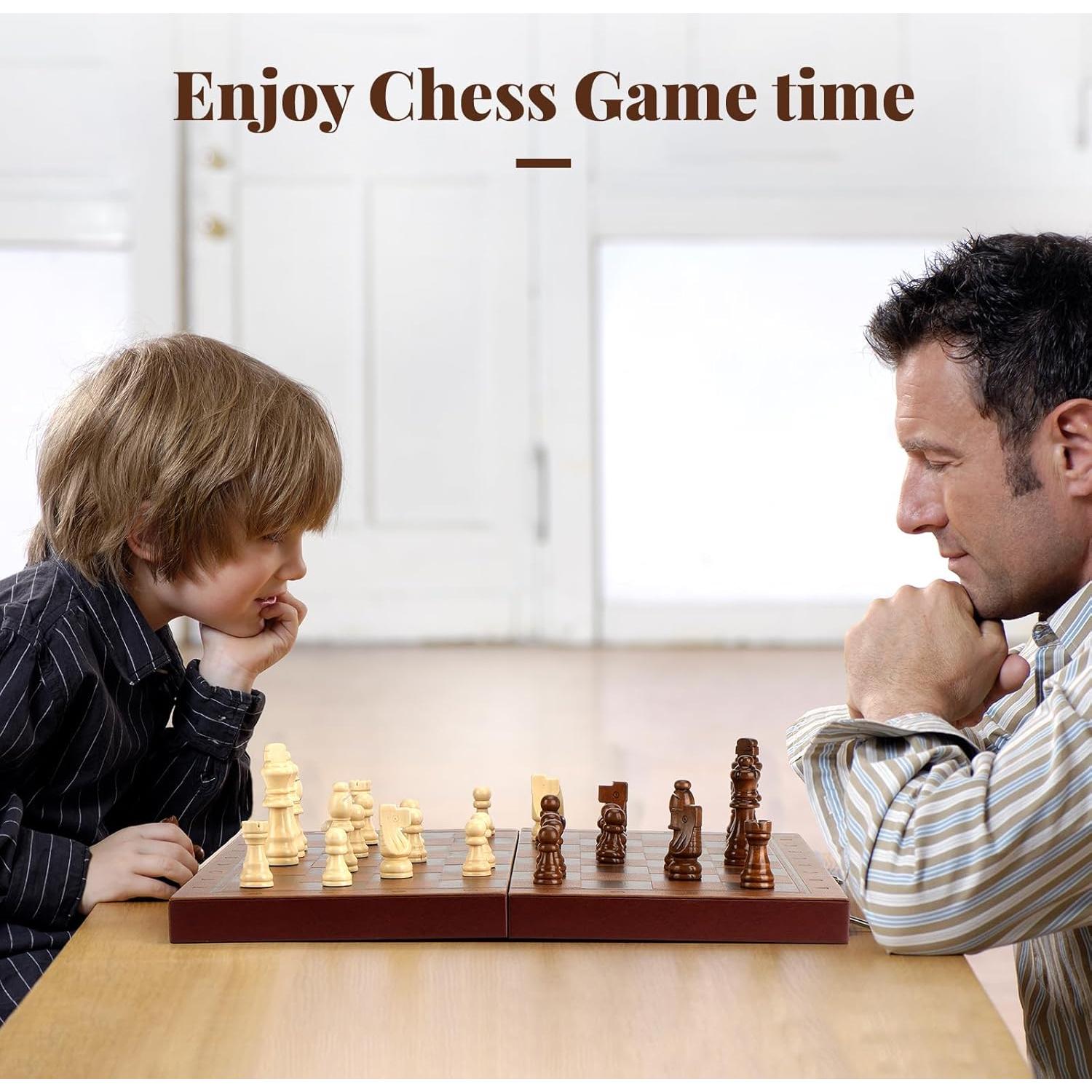 Juego de Ajedrez Magnético Vahome 39.12 cm Piezas de Madera