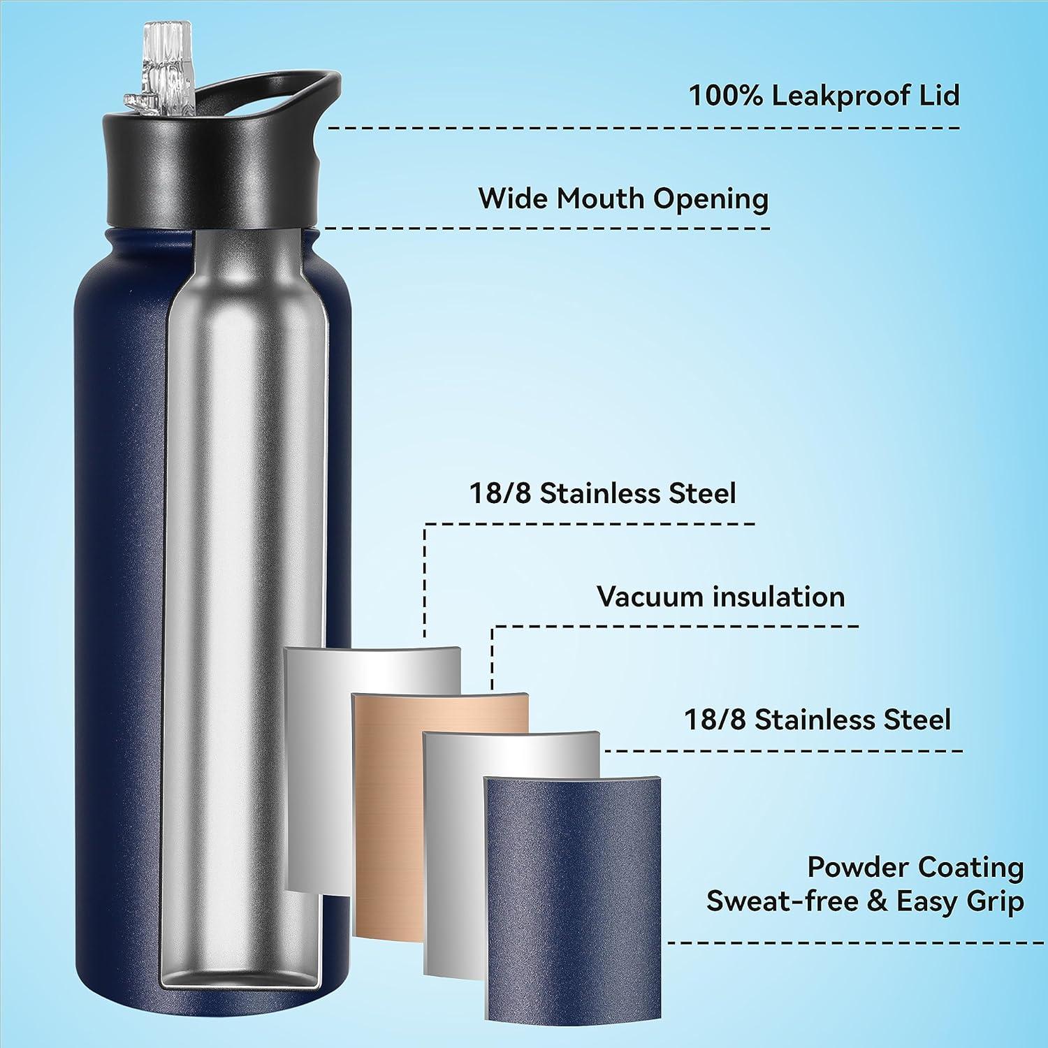 Botella de Agua Aislada VEGOND 1.18L 4 Piezas Doble Pared