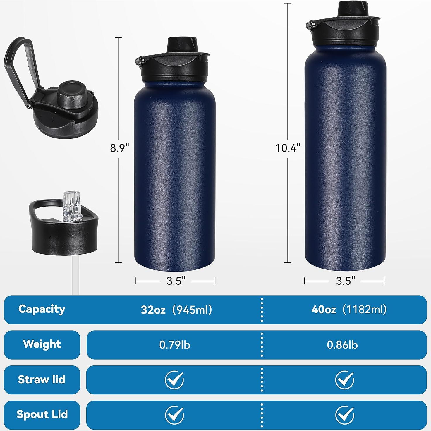 Botella de Agua Aislada VEGOND 1.18L 4 Piezas Doble Pared