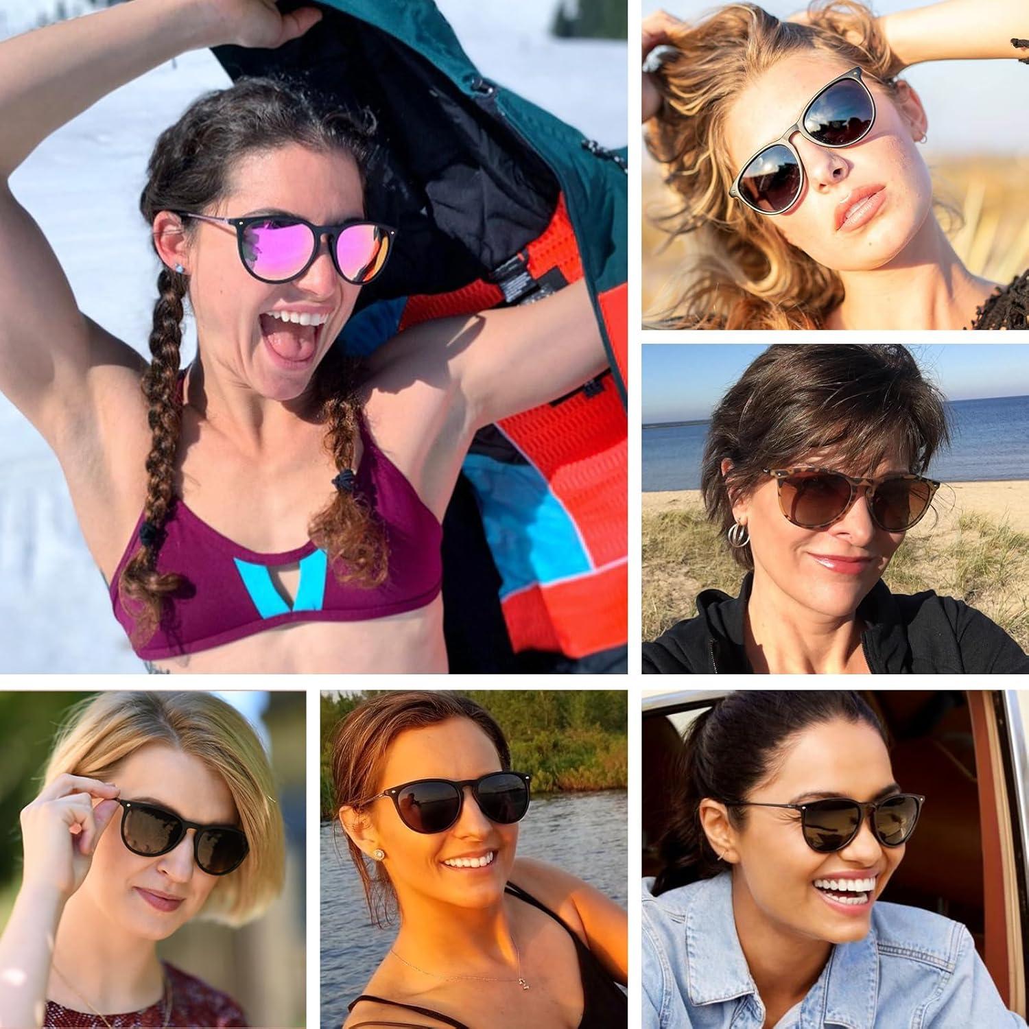Gafas de sol CARFIA para mujeres UV400 polarizadas marrón