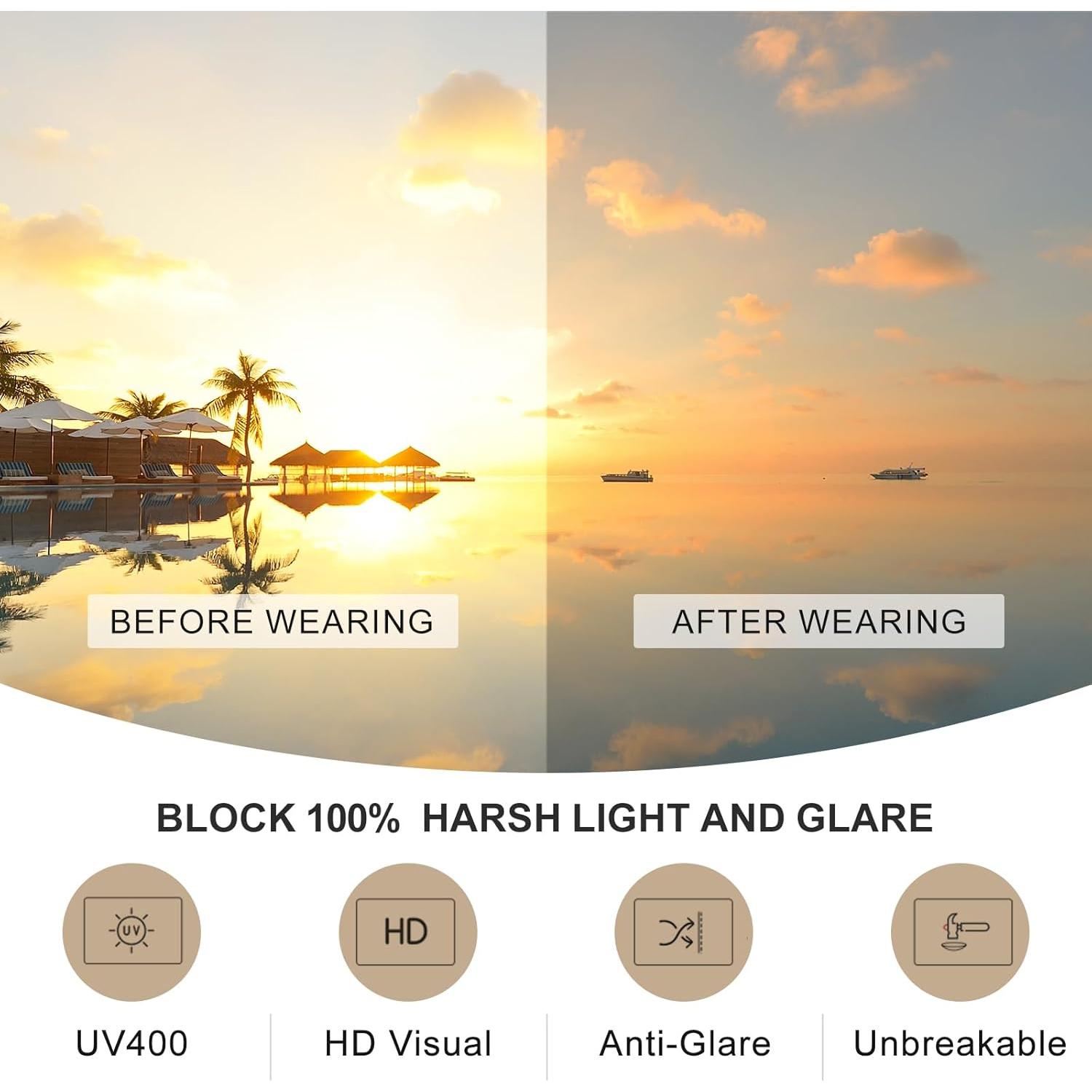 Gafas de sol CARFIA para mujeres UV400 polarizadas marrón