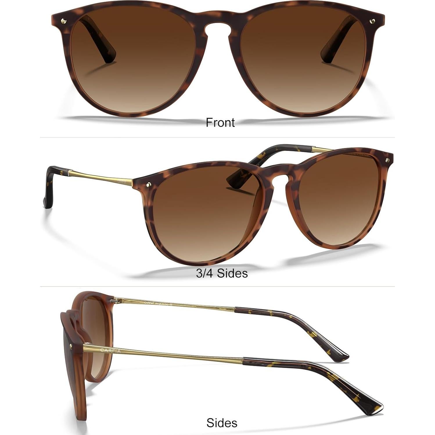 Gafas de sol CARFIA para mujeres UV400 polarizadas marrón