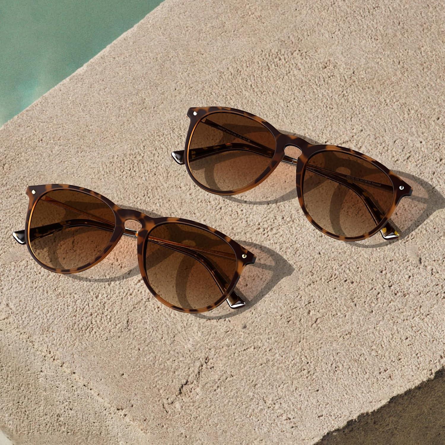 Gafas de sol CARFIA para mujeres UV400 polarizadas marrón