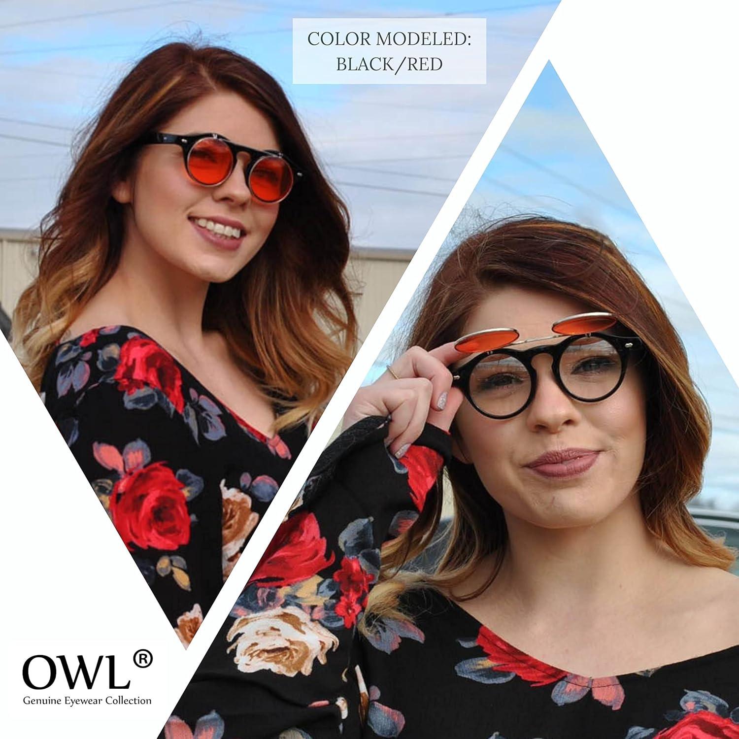 Gafas de sol redondas retro polarizadas de plástico azul