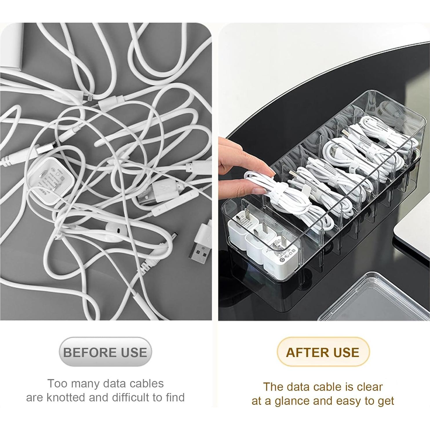 Caja organizadora de cables Hyuetrsa 4 piezas 26x10x6 cm
