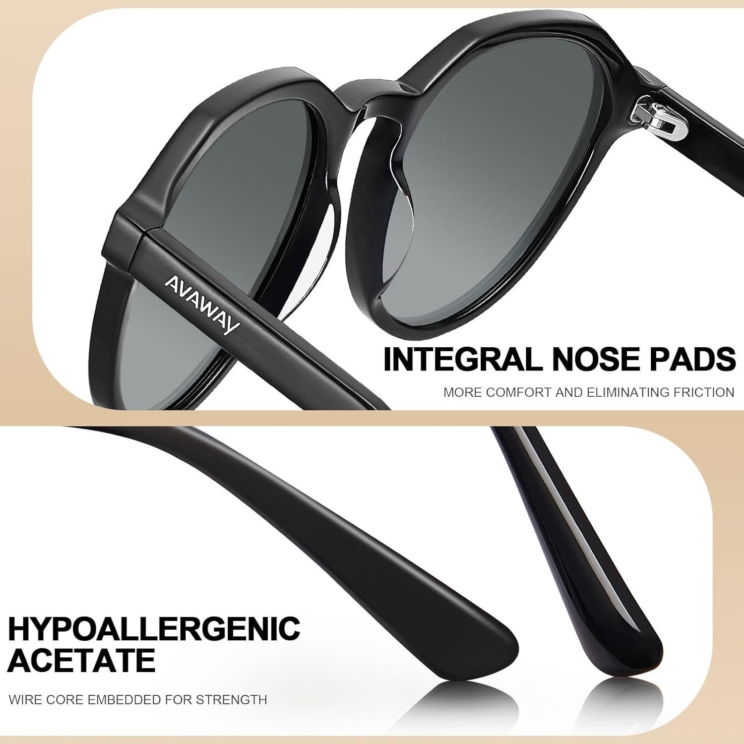 Gafas de sol polarizadas AVAWAY para mujer cara pequeña UV400