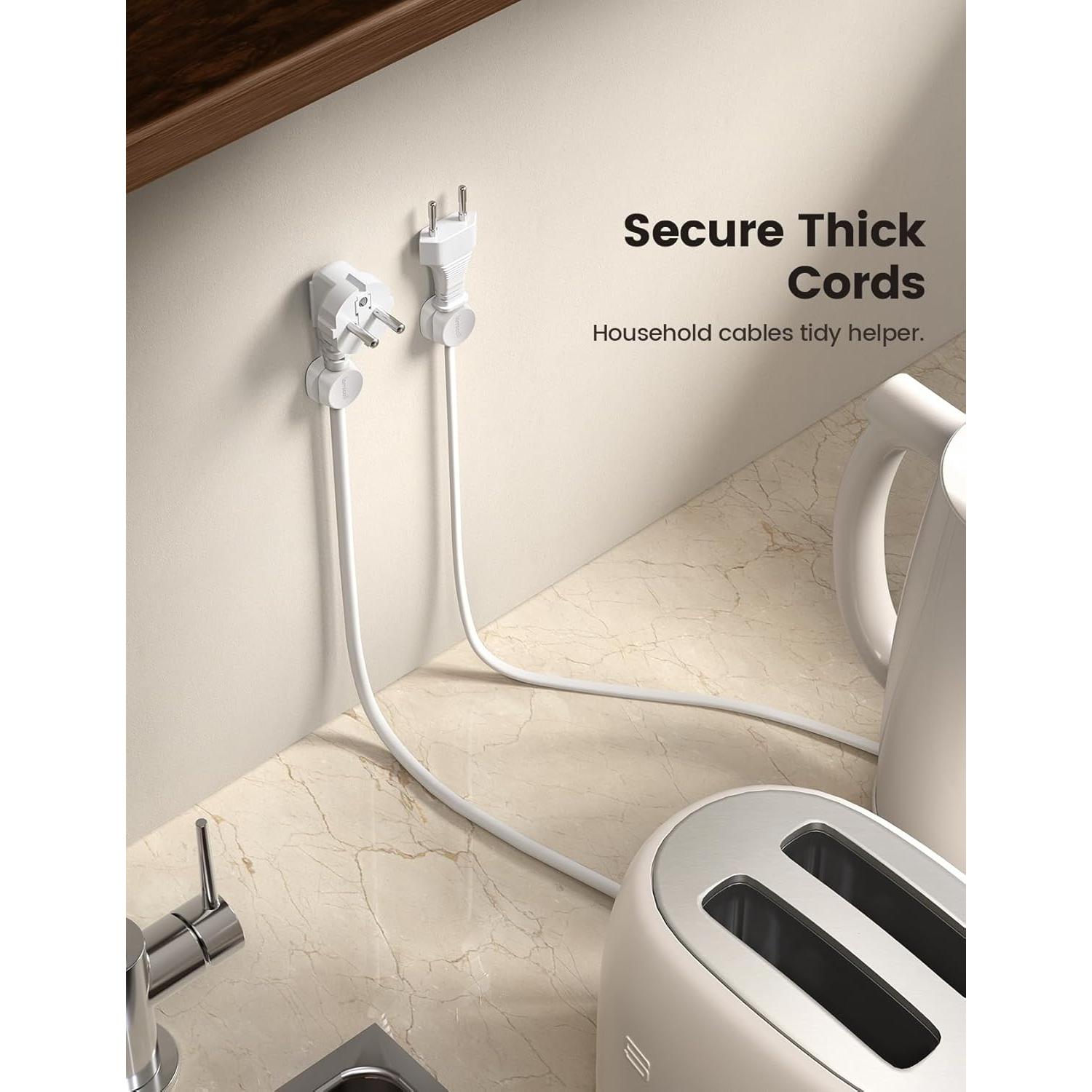 Organizador de Cables Lamicall 8 Pack Clips Adhesivos Blanco