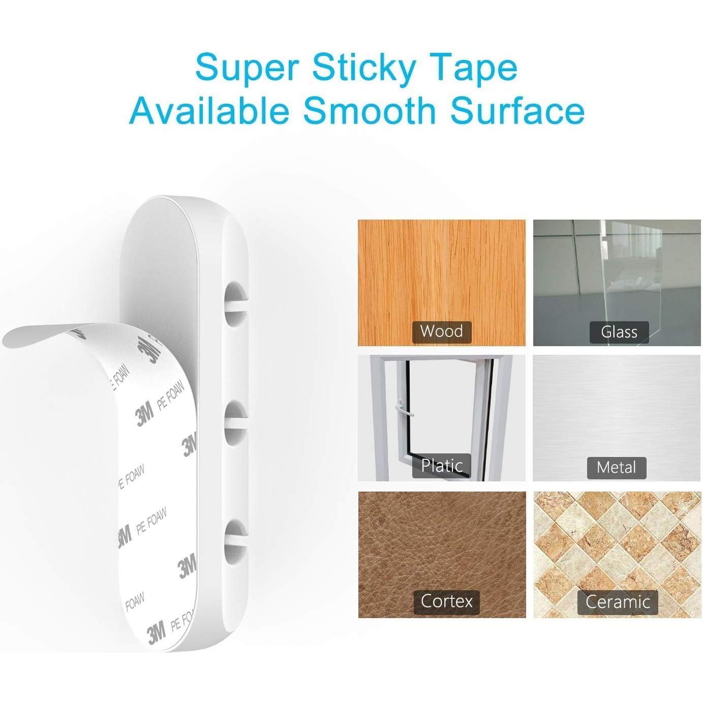 Organizador de Cables INCHOR Blanco 3 Paquetes Clips 6 mm