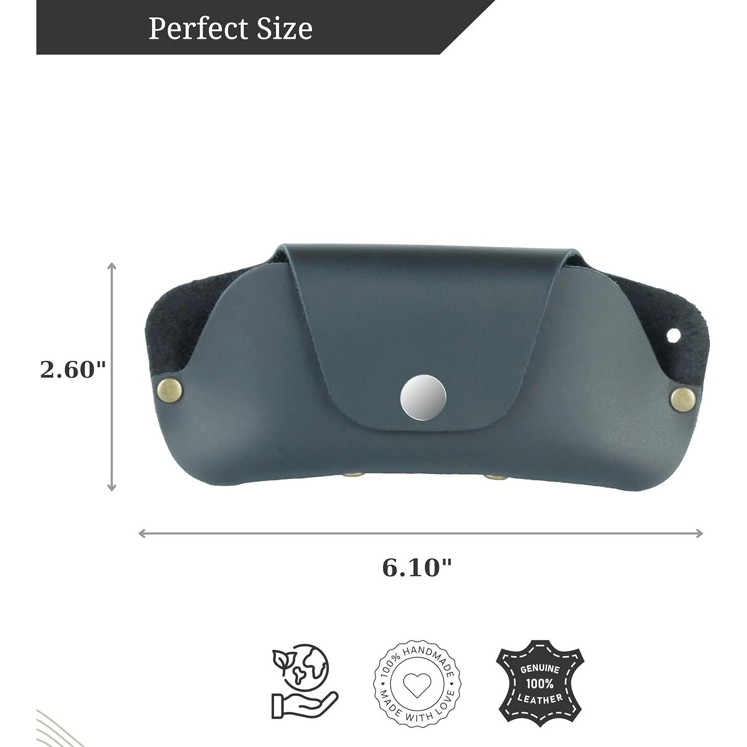 Estuche de Gafas de Cuero Genuino Toprank - Delgado y Ligero