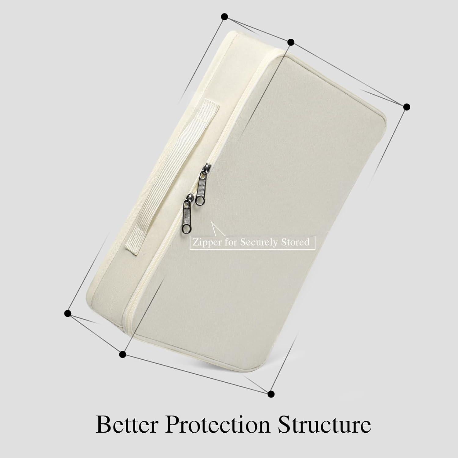 Estuche Organizador de Gafas Bukere Beige, 12 Compartimentos Ajustables