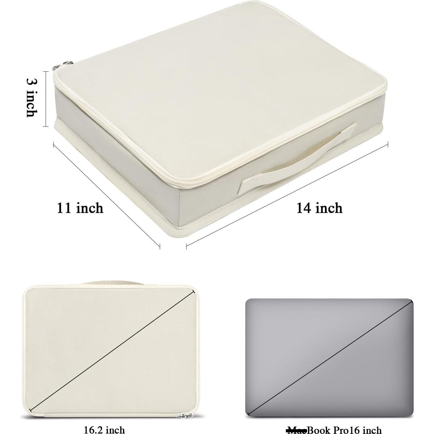 Estuche Organizador de Gafas Bukere Beige, 12 Compartimentos Ajustables