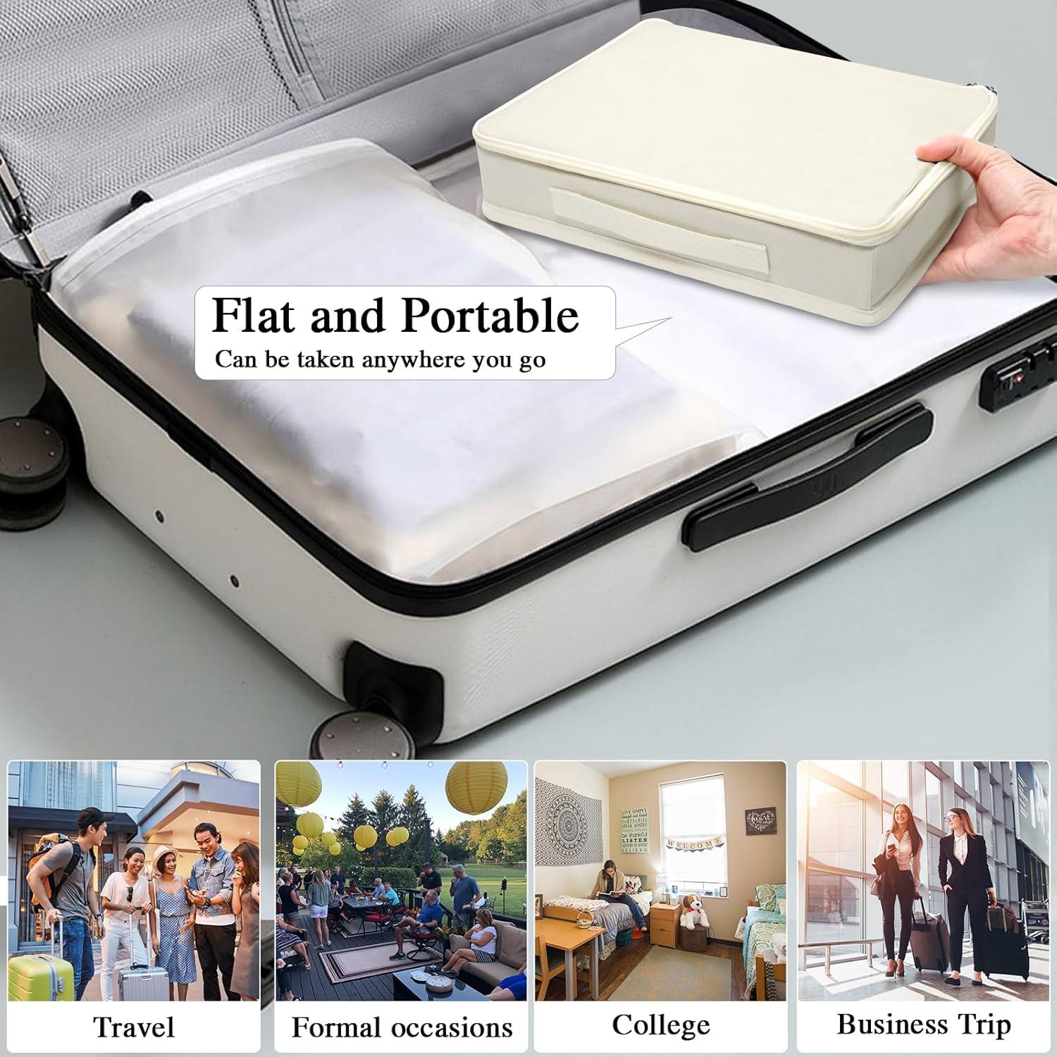 Estuche Organizador de Gafas Bukere Beige, 12 Compartimentos Ajustables