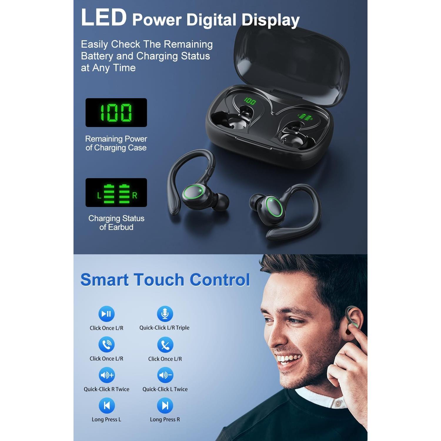 Auriculares Inalámbricos HUJINA Q32 Bluetooth 5.3 IPX7 60H