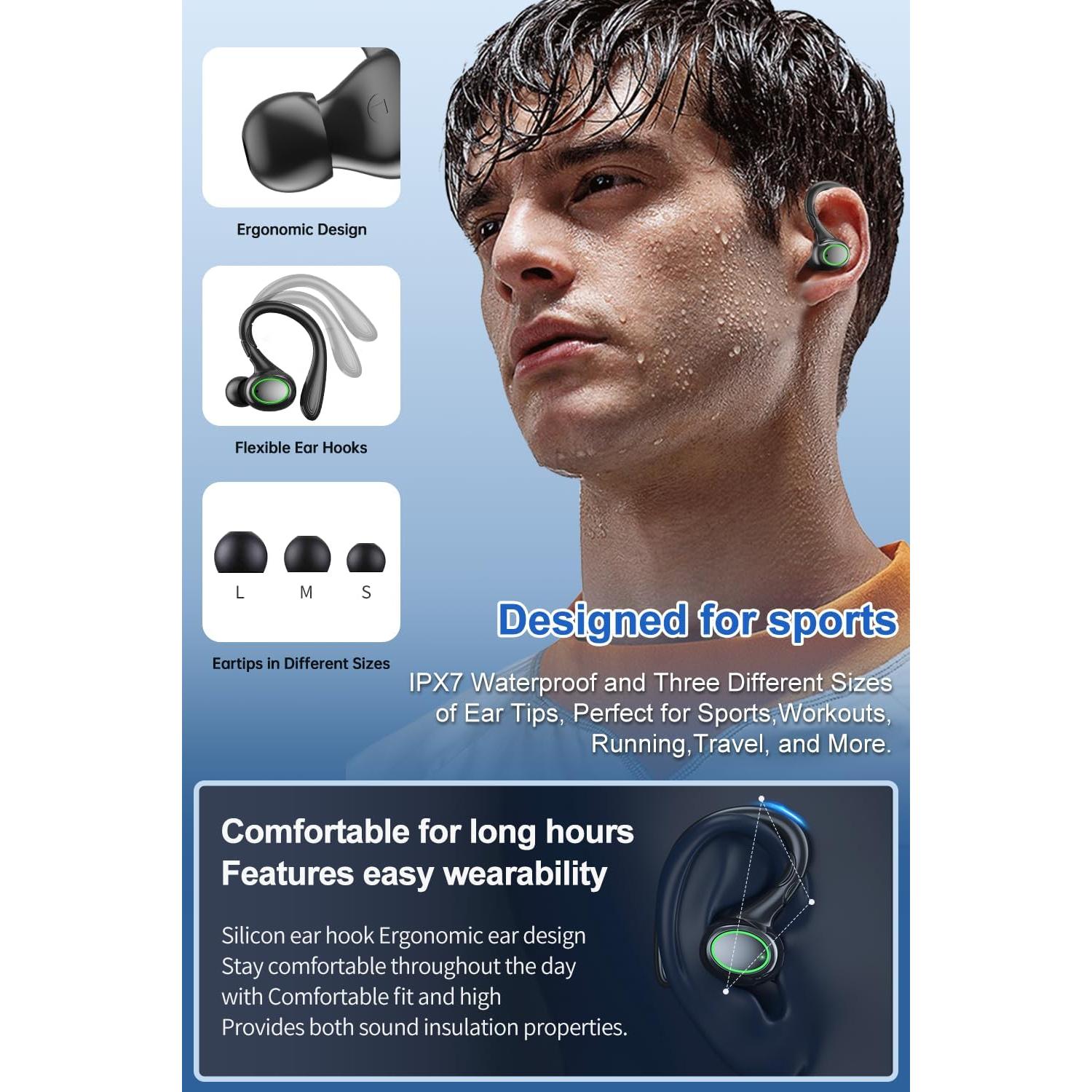 Auriculares Inalámbricos HUJINA Q32 Bluetooth 5.3 IPX7 60H