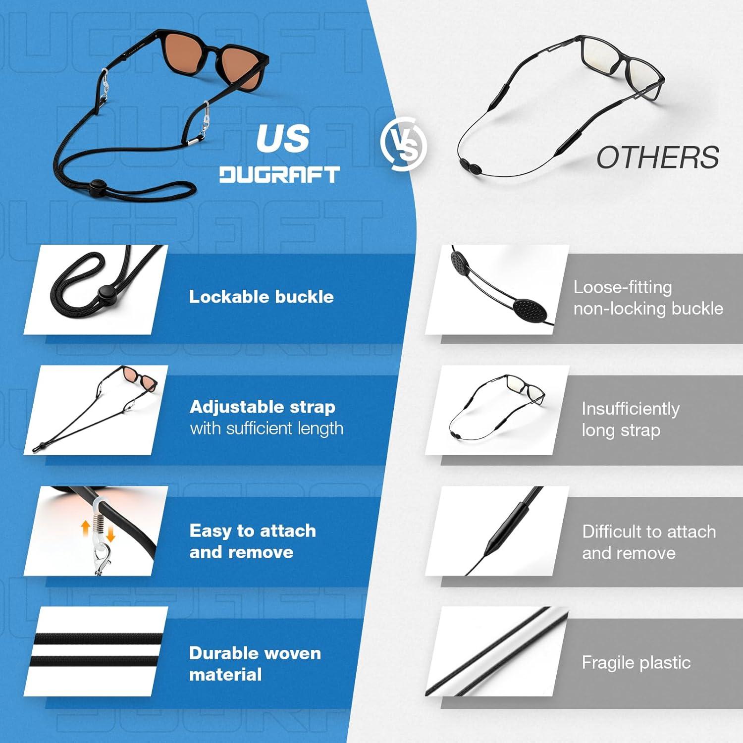 Correa para Gafas DUGRAFT Ajustable 75 cm Negra