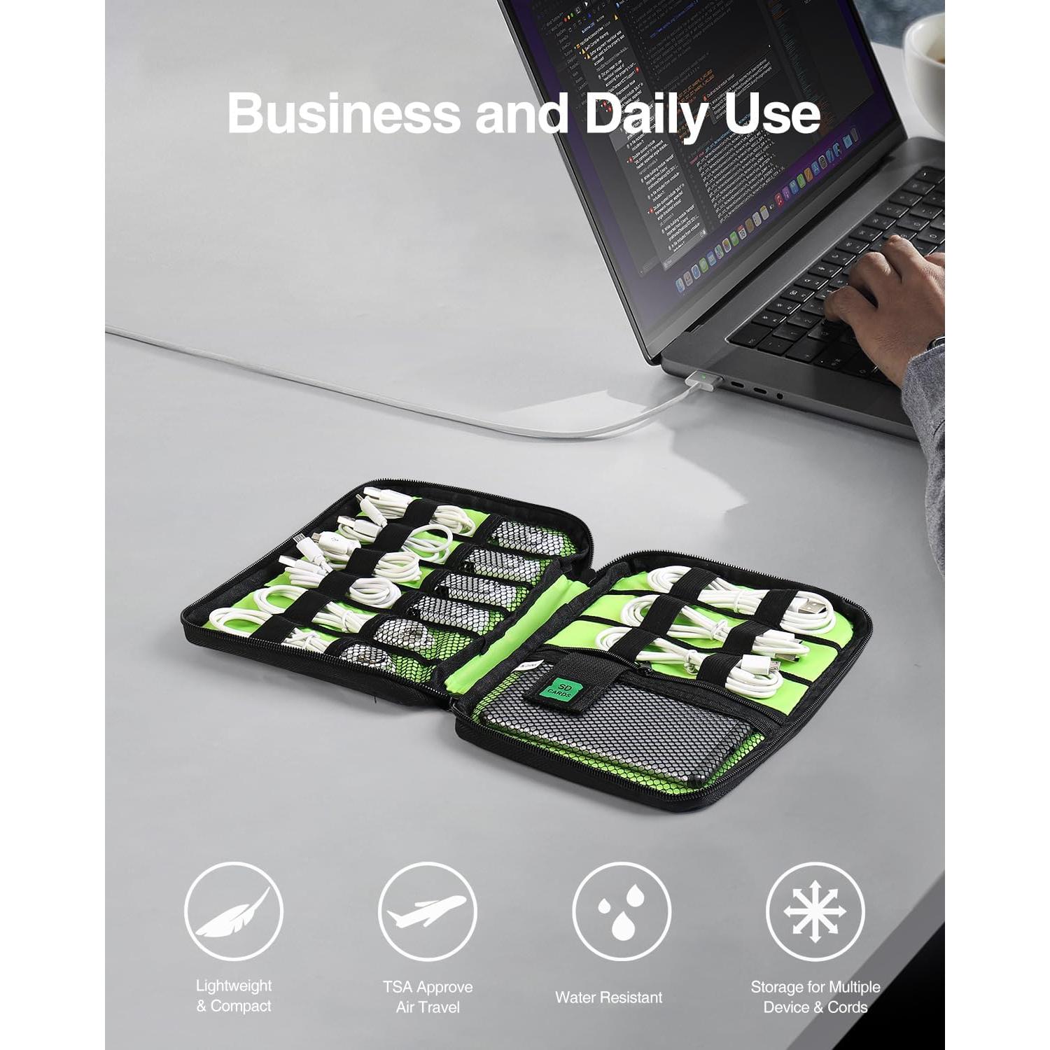 Organizador de Cables Luxtude 24x16cm Negro Portátil