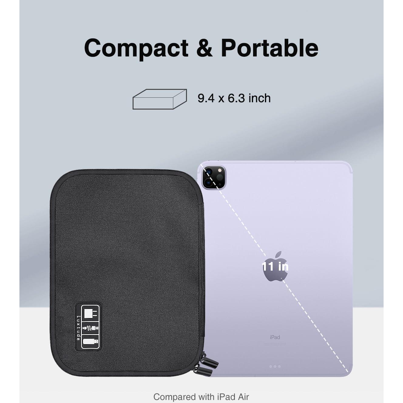 Organizador de Cables Luxtude 24x16cm Negro Portátil