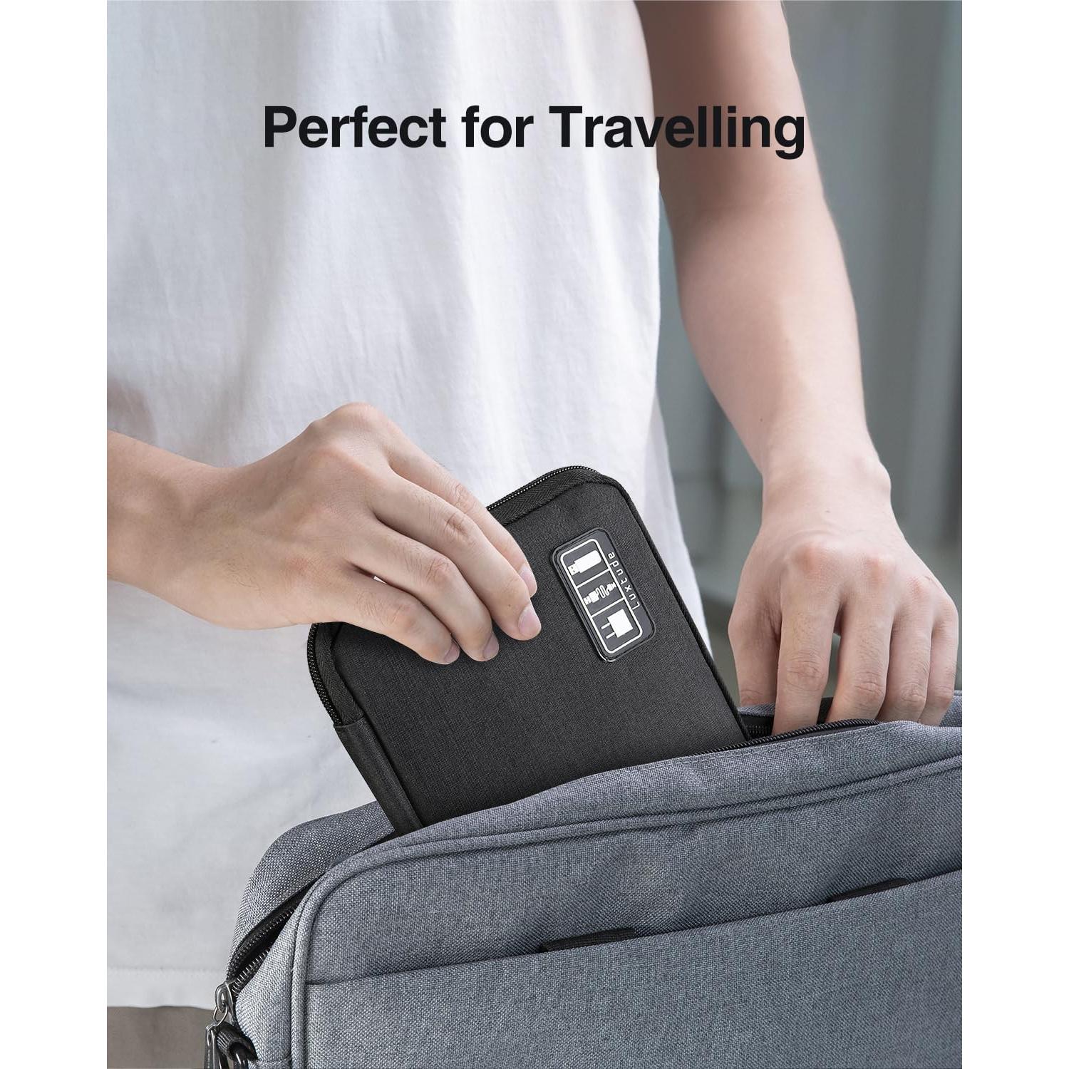 Organizador de Cables Luxtude 24x16cm Negro Portátil