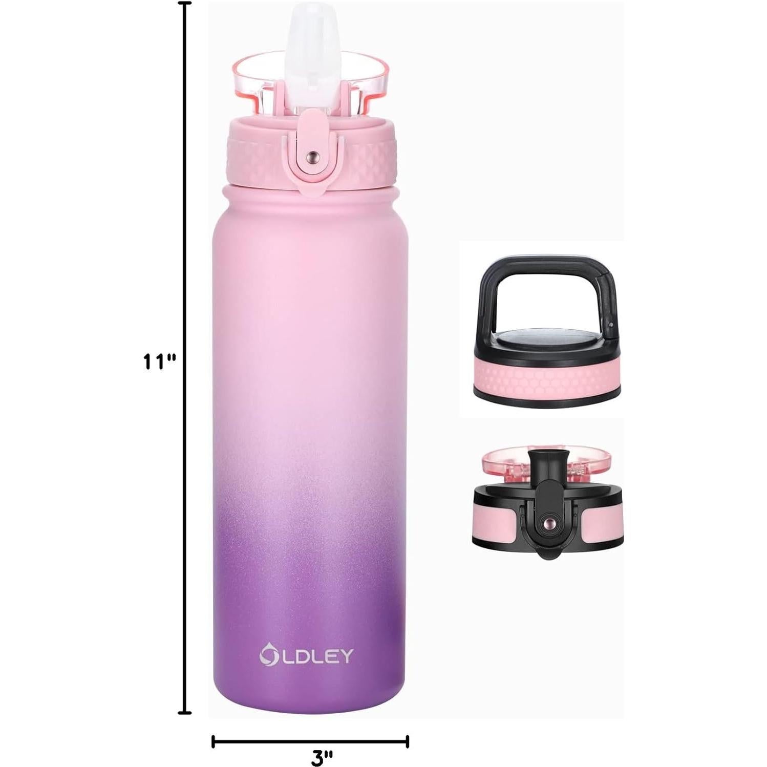 Botella de Agua Aislada Oldley 591 ml con 3 Tapas