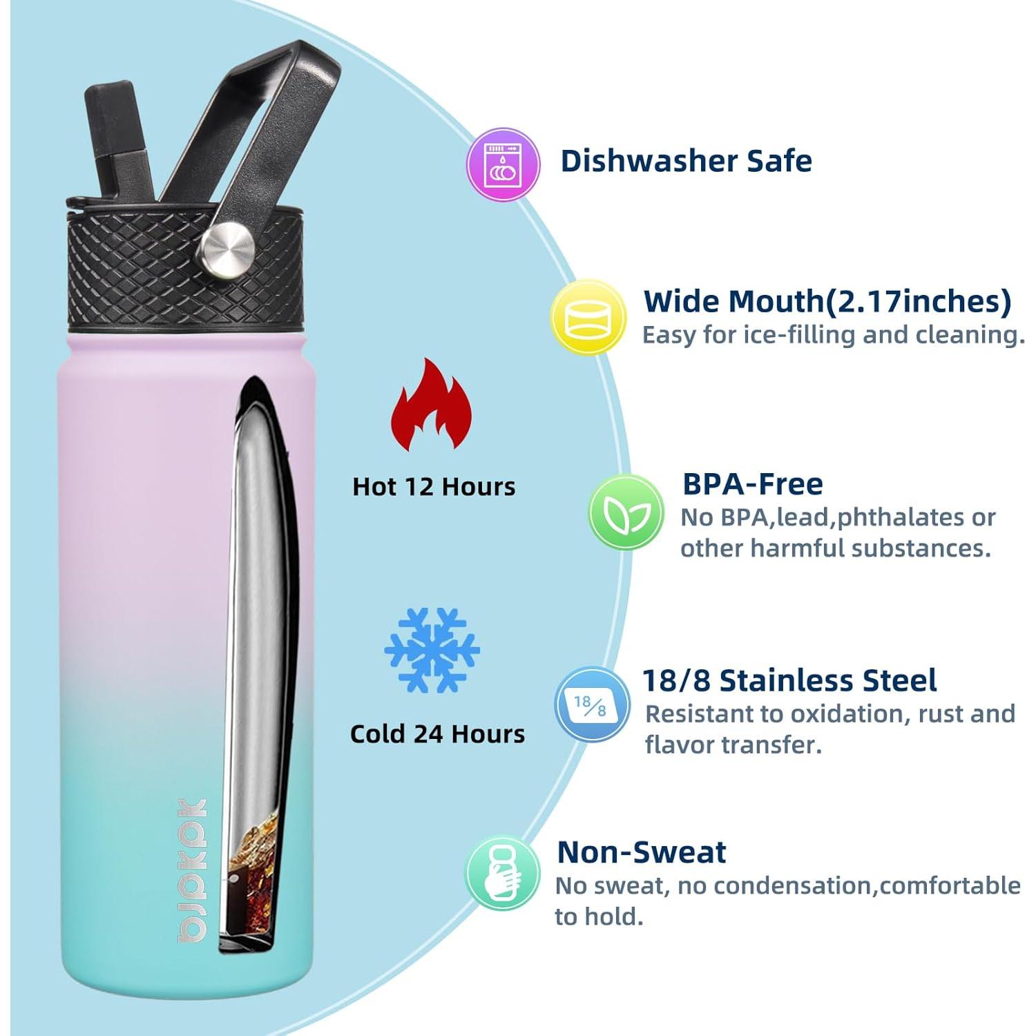 Botellas de Agua Aisladas BJPKPK 22oz Acero Inoxidable