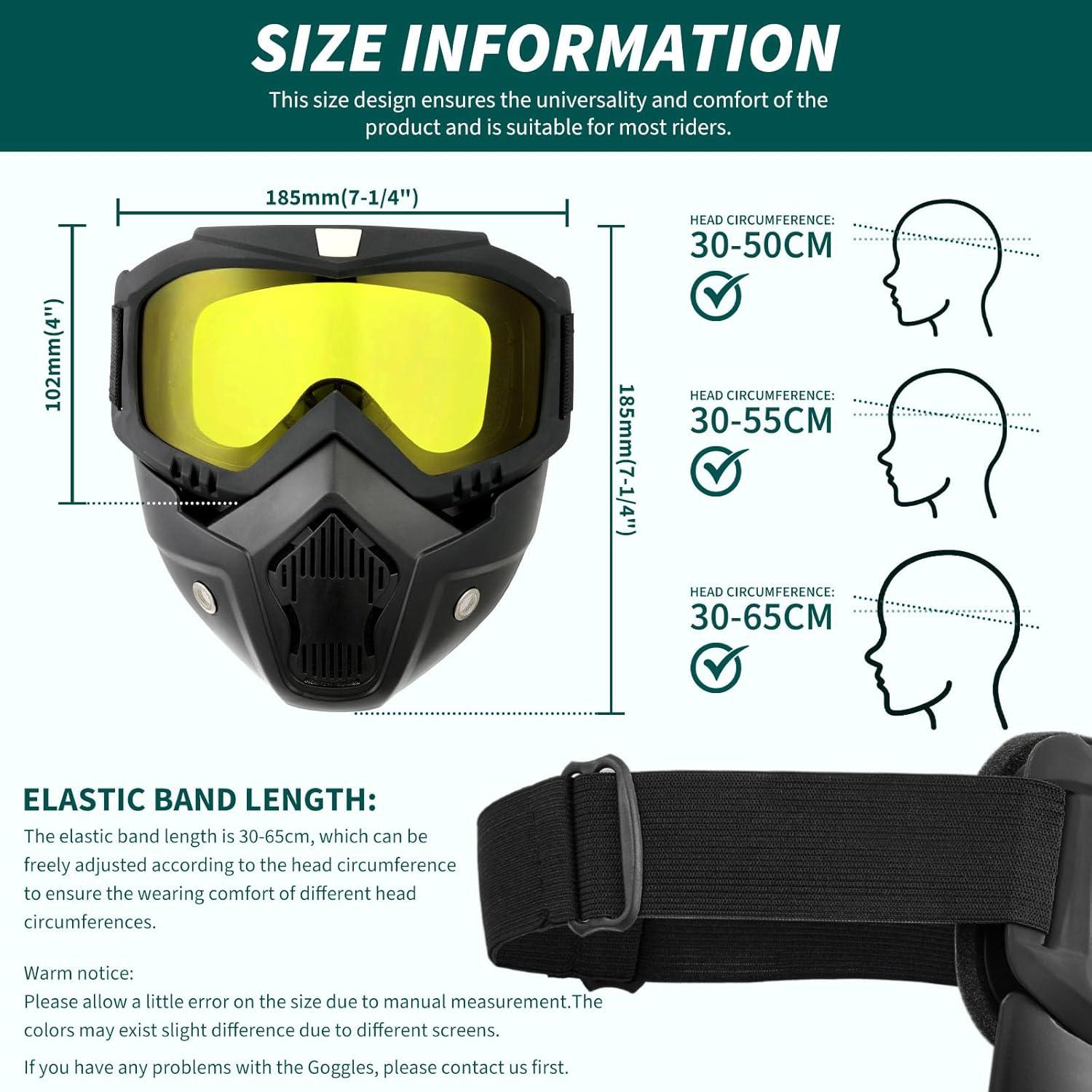 Gafas de motocross DREAMIZER con máscara facial removible