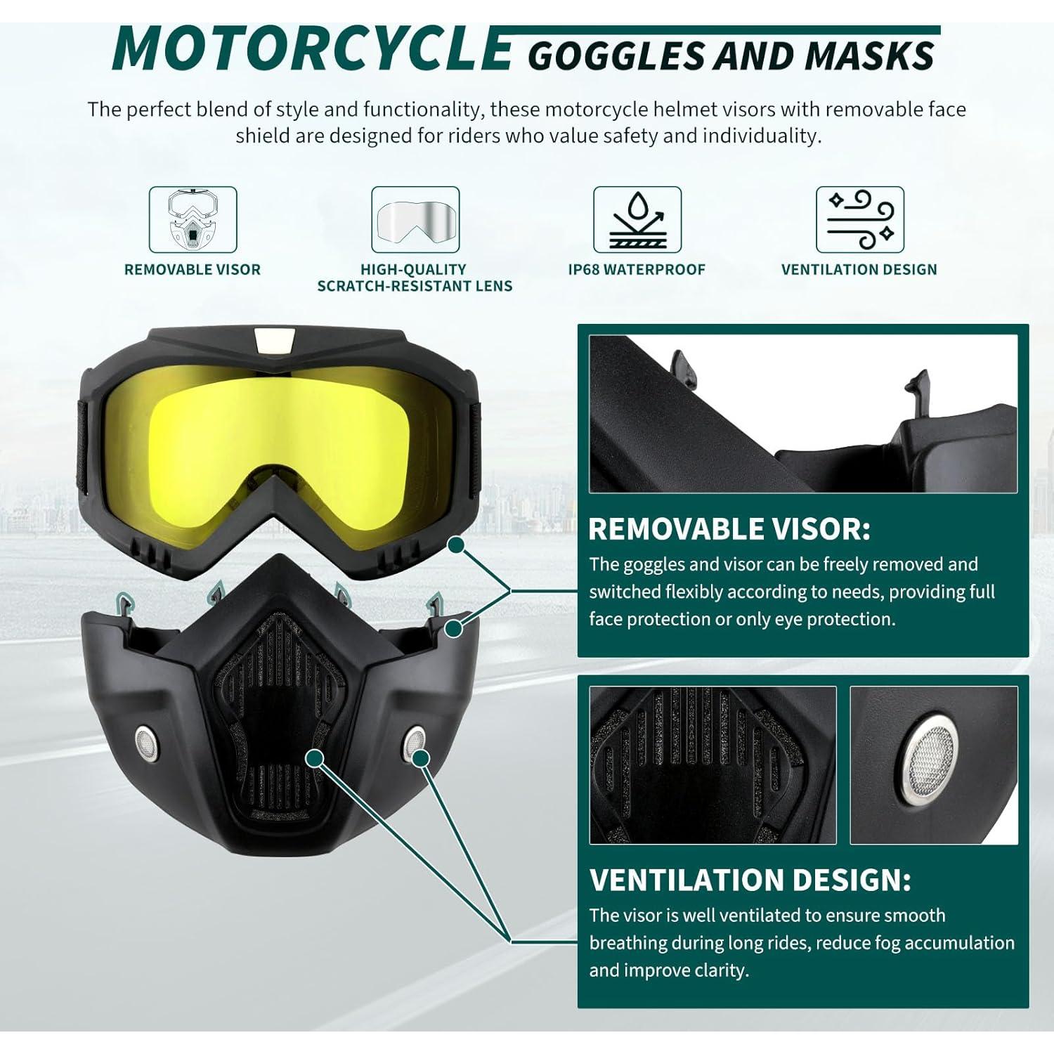 Gafas de motocross DREAMIZER con máscara facial removible