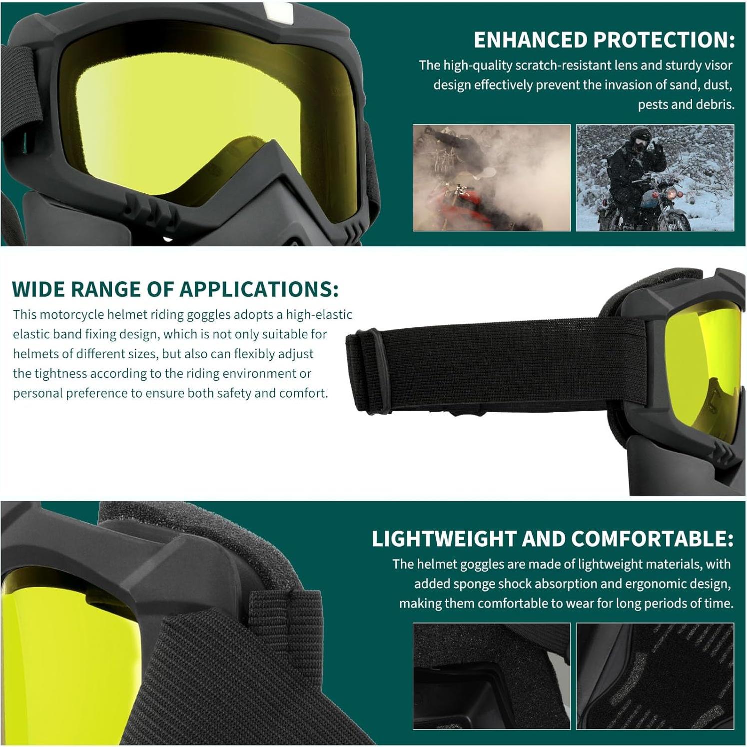 Gafas de motocross DREAMIZER con máscara facial removible