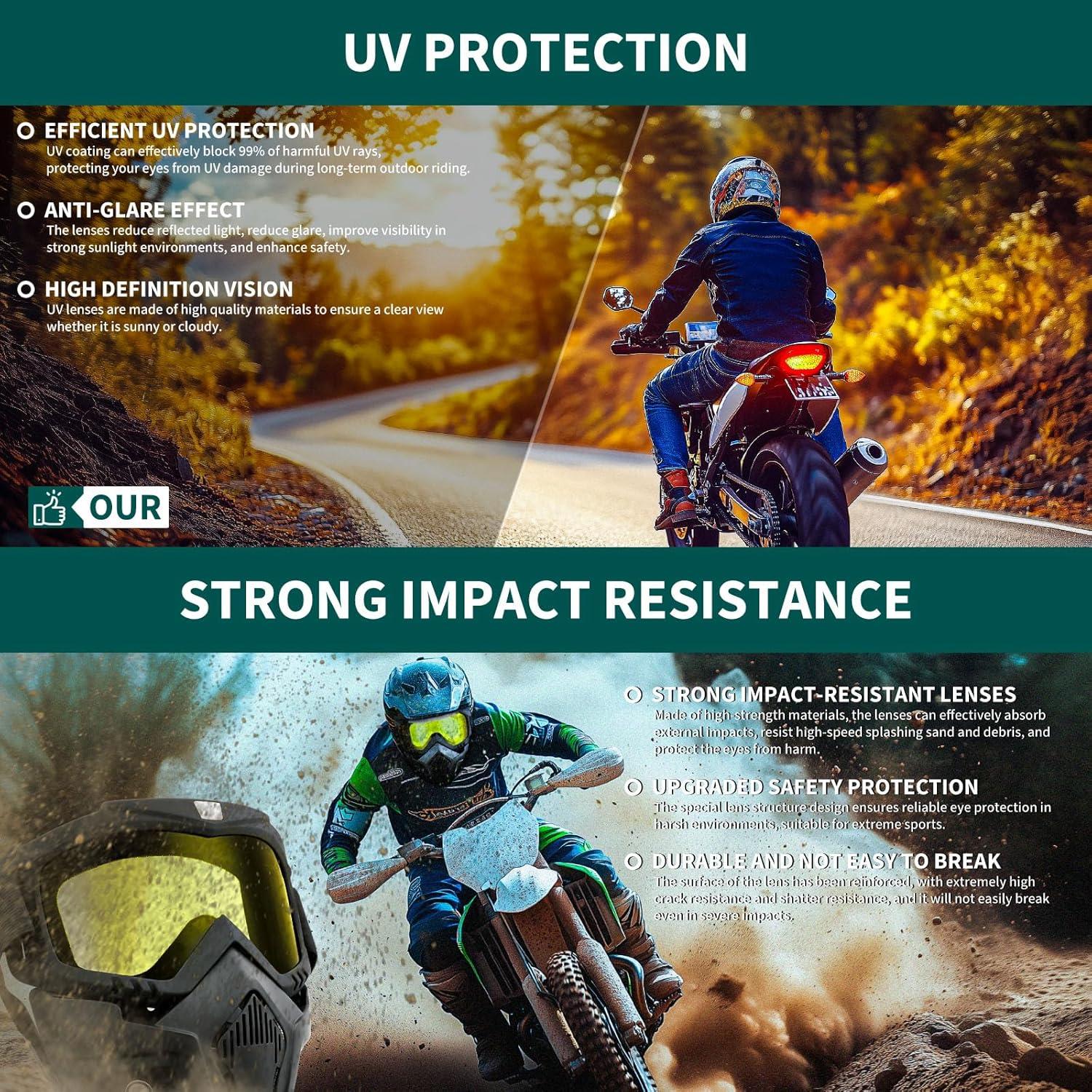 Gafas de motocross DREAMIZER con máscara facial removible