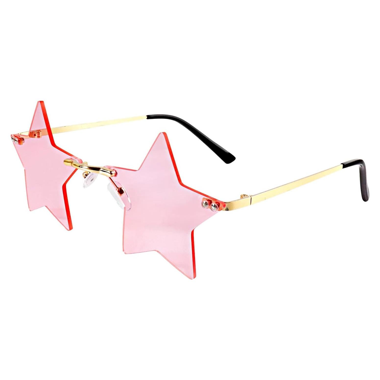 Gafas de sol en forma de estrella sin montura Rosa unisex