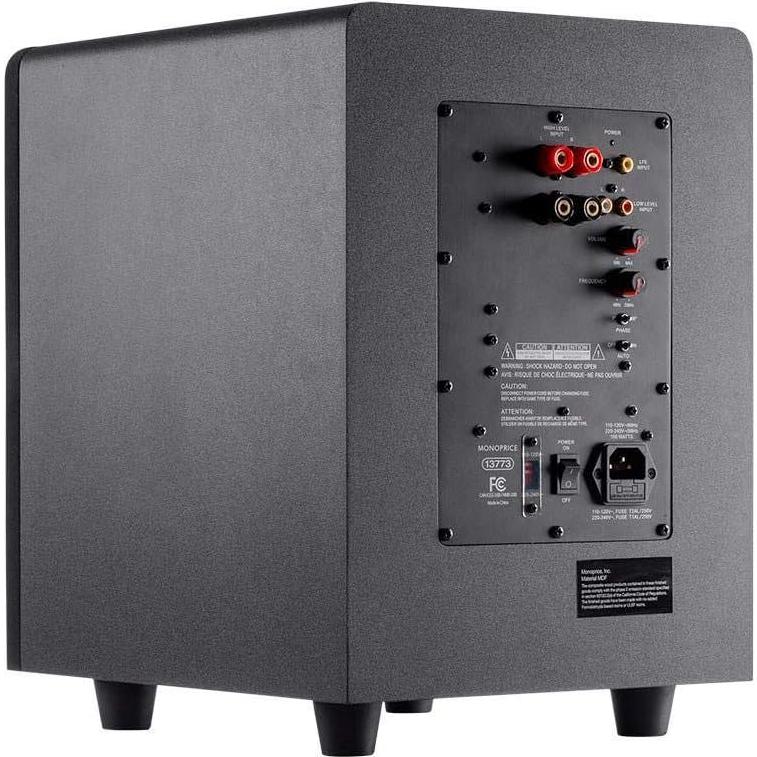 Subwoofer Monoprice 8" 200W Controlador Dinámico Negro