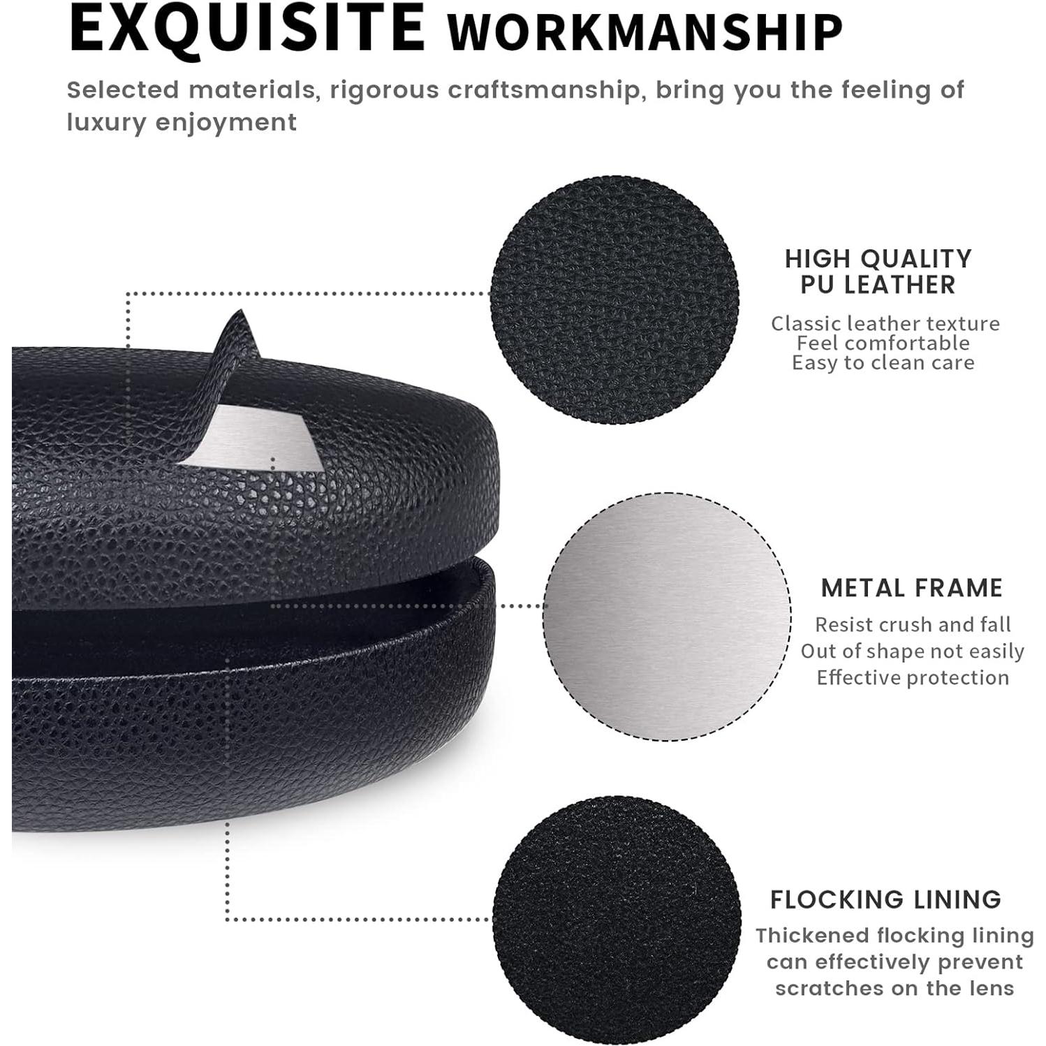 Funda Dura para Gafas de Sol Molshine Negra con Paño