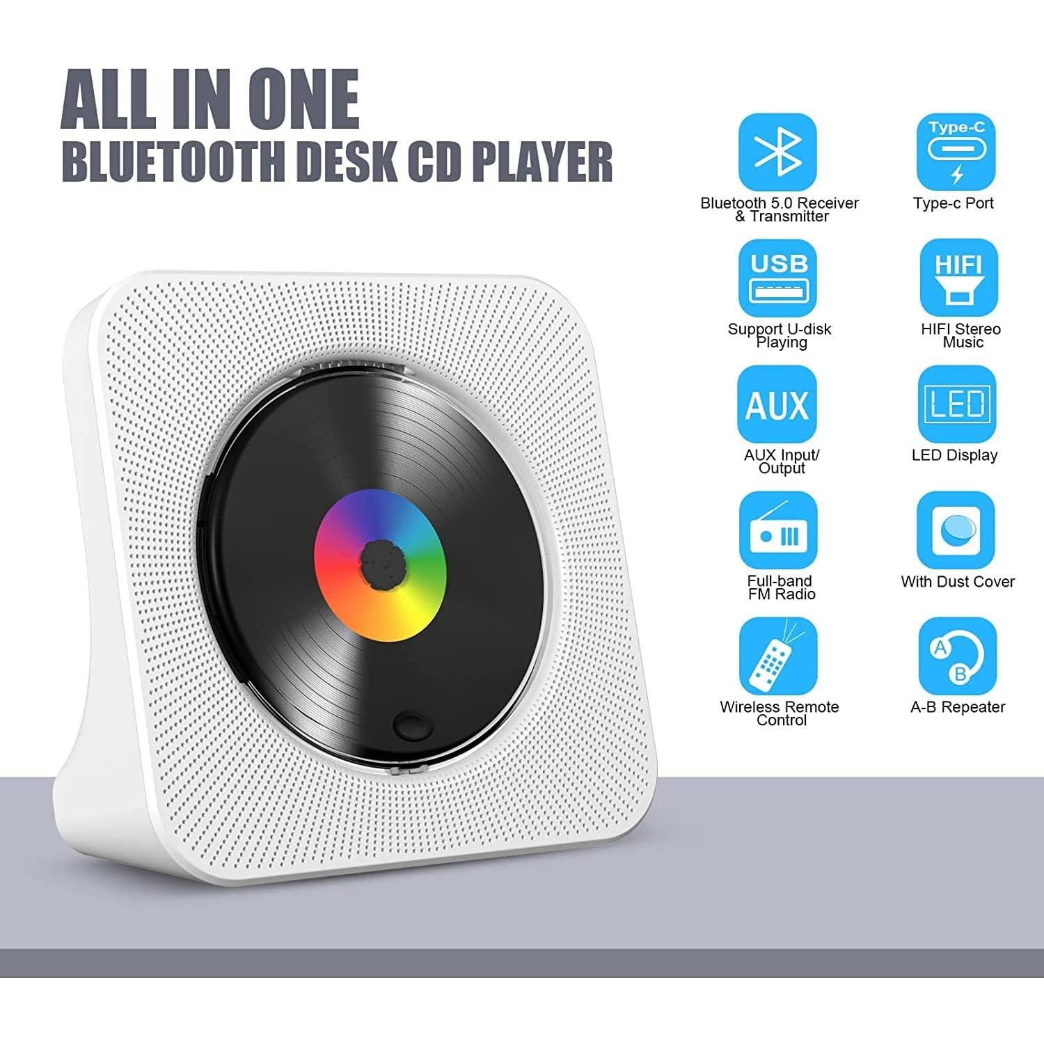 Reproductor de CD Gueray G906 Blanco Bluetooth HiFi USB