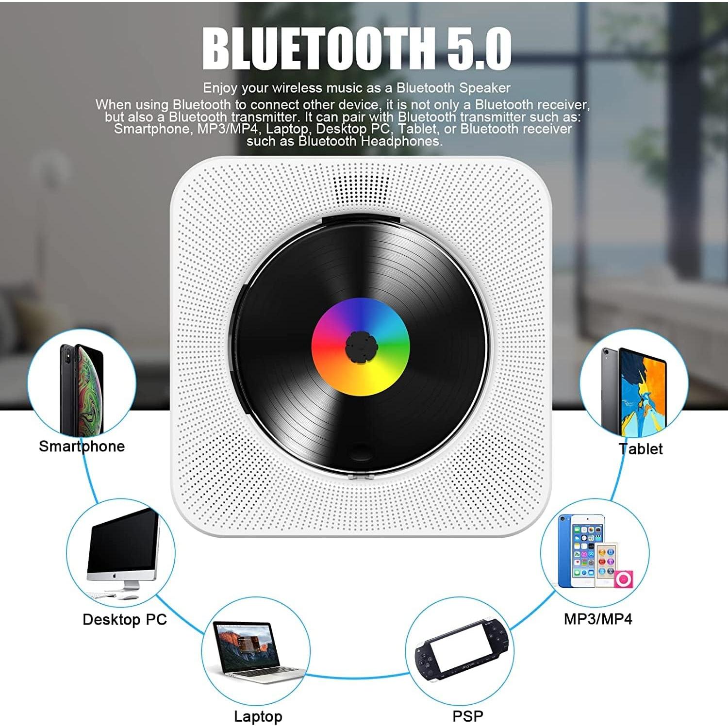 Reproductor de CD Gueray G906 Blanco Bluetooth HiFi USB