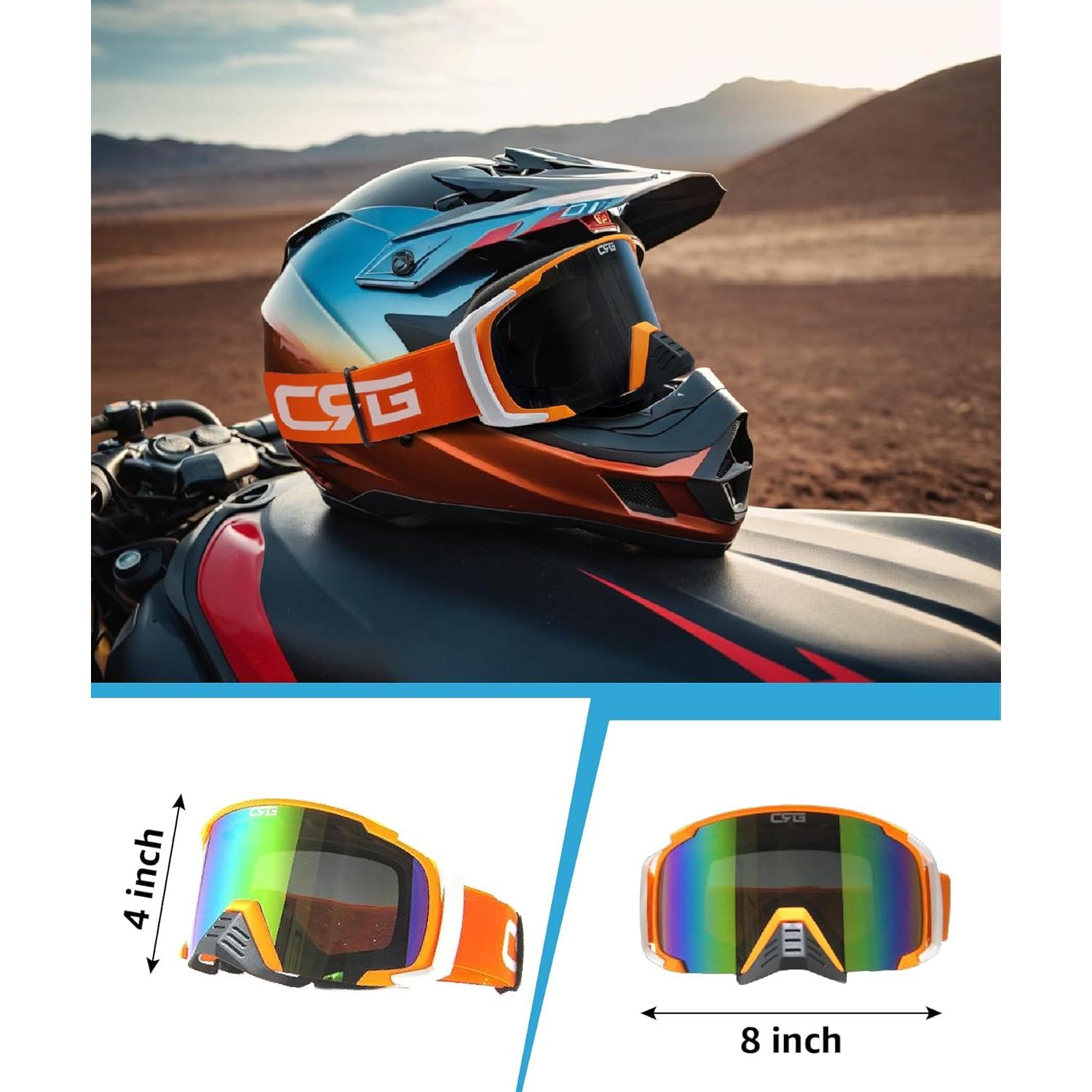 Gafas de Motociclismo CRG Sports T815 Naranja Anti-Niebla