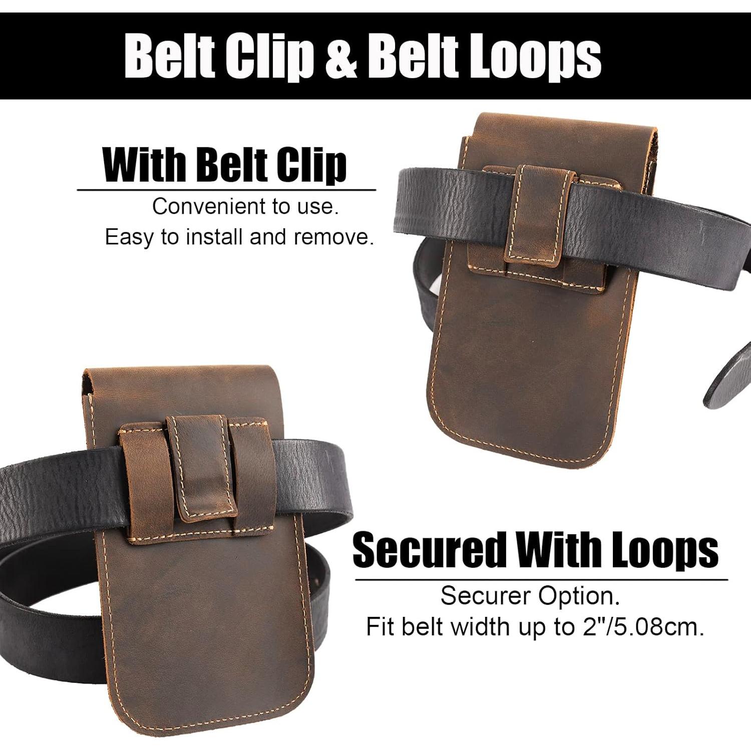 Funda de cuero Topstache para teléfono con clip cinturón