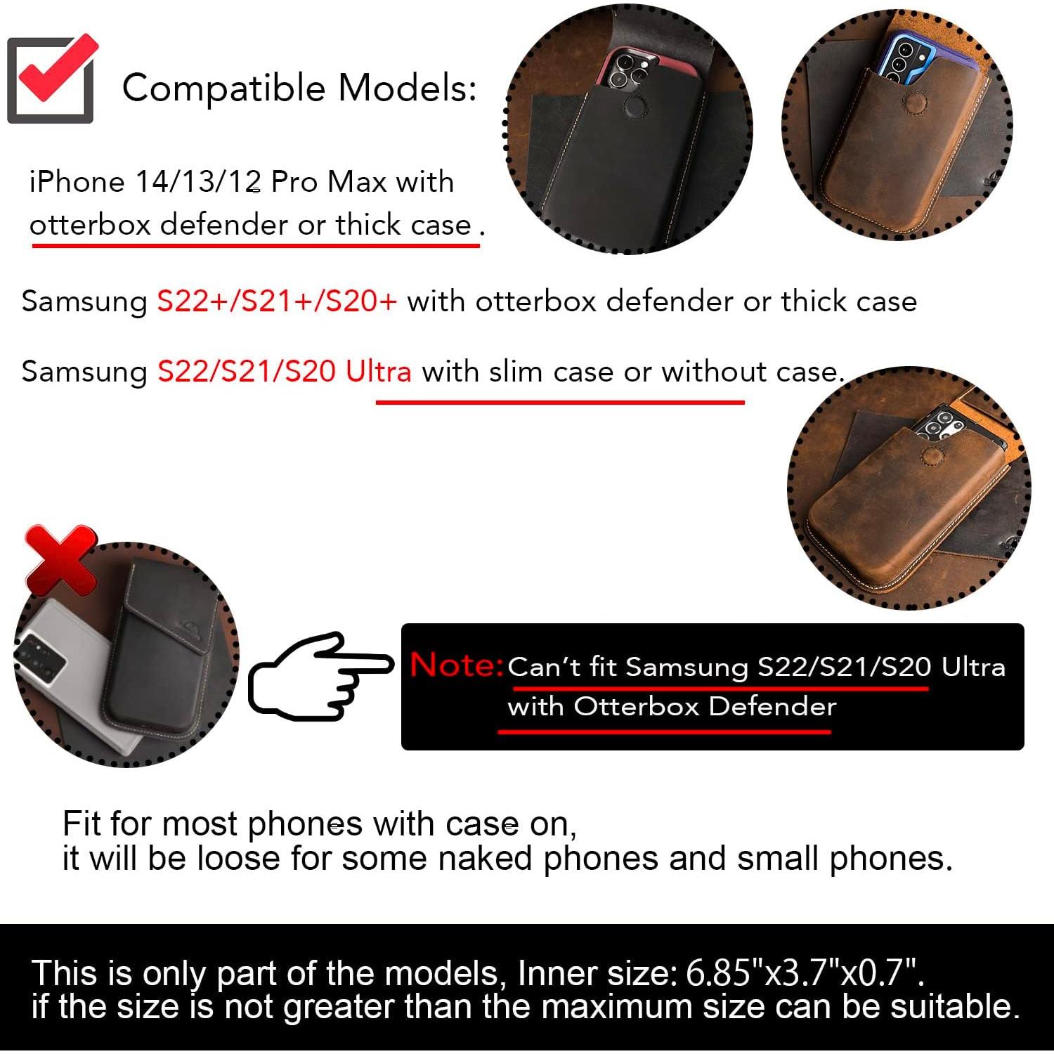 Funda de cuero Topstache para teléfono con clip cinturón