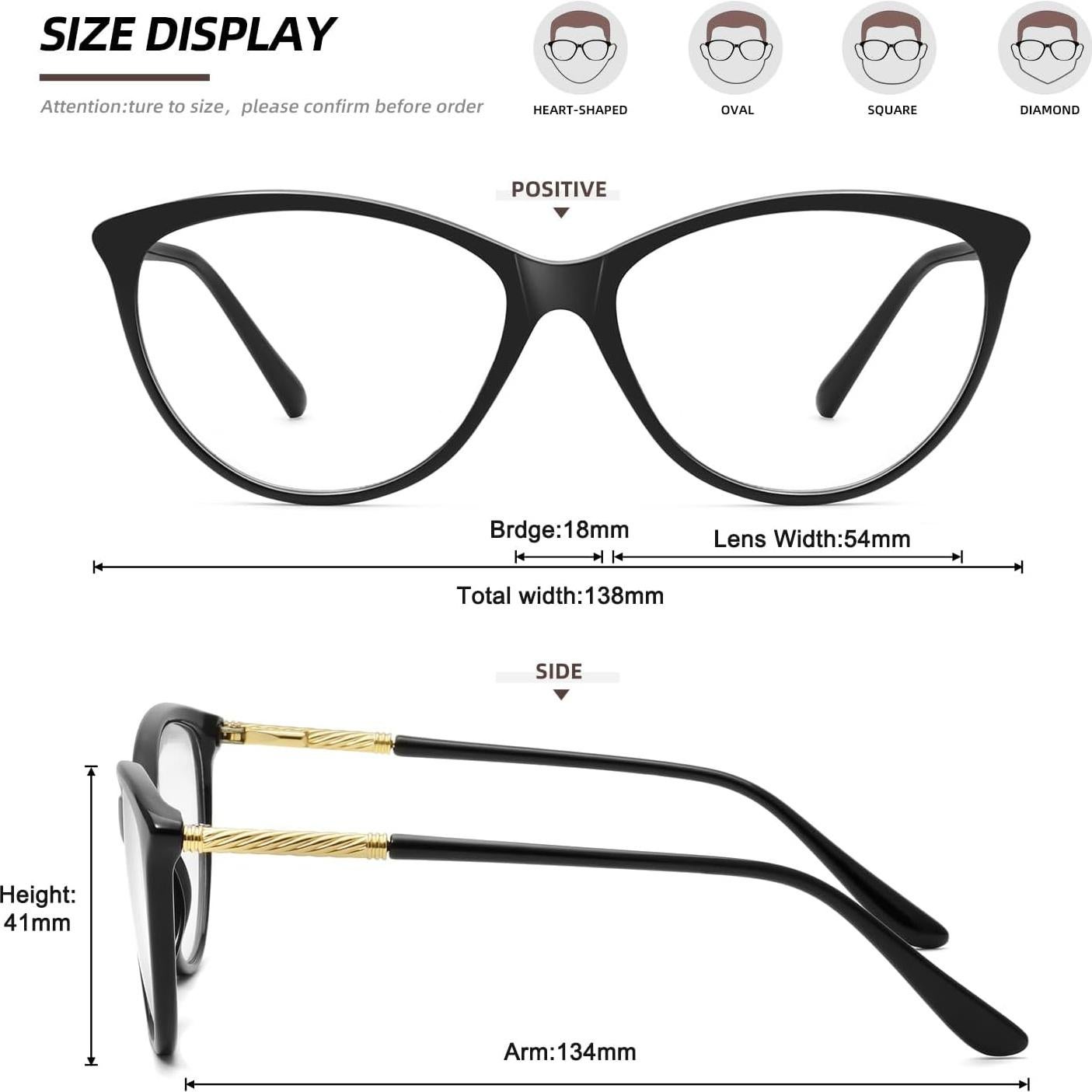 Gafas bloqueadoras de luz azul MEETSUN para mujeres - Marco negro